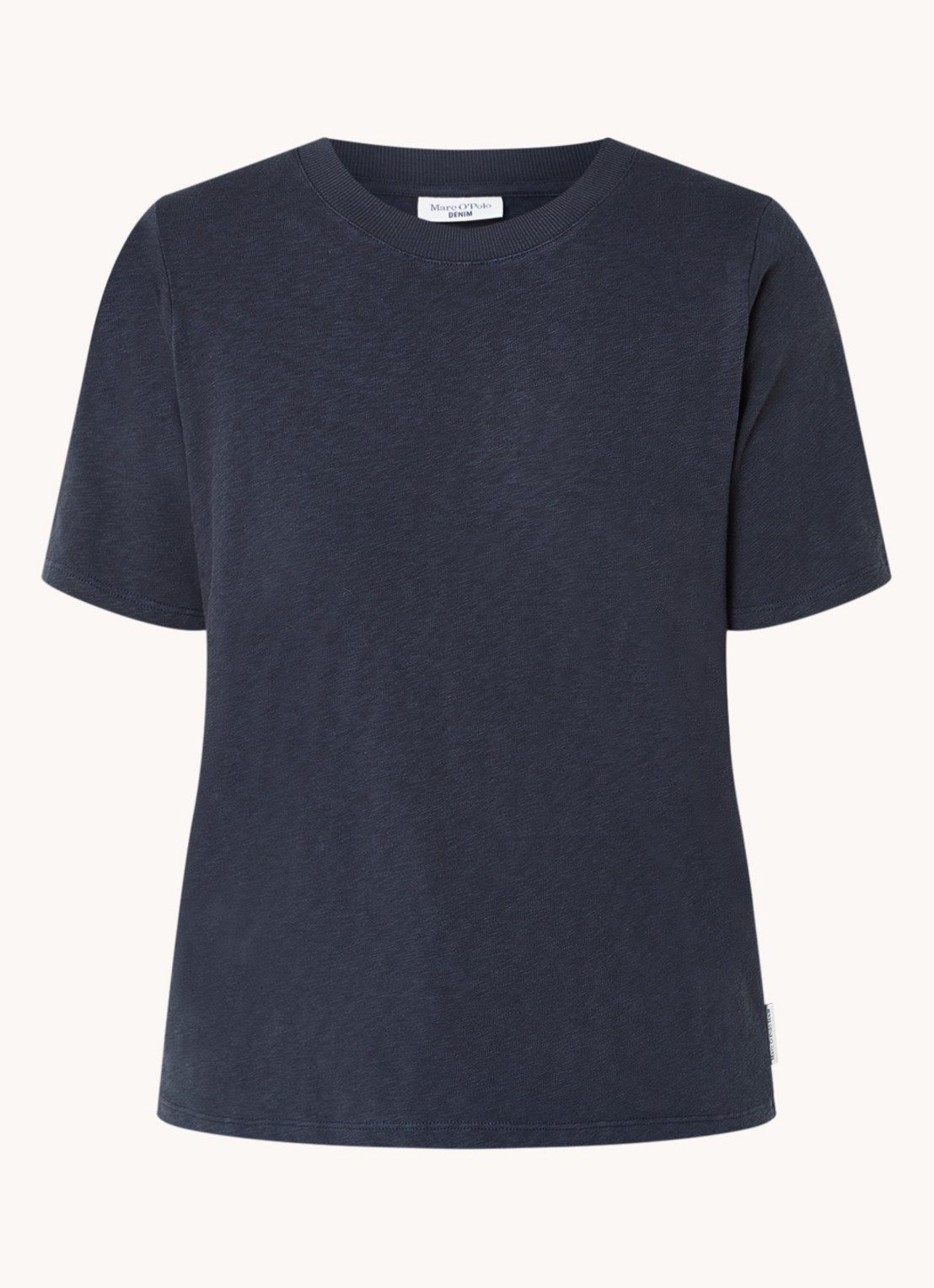 Marc O'Polo Denim T-shirt van  katoen - voorkant donkerblauw