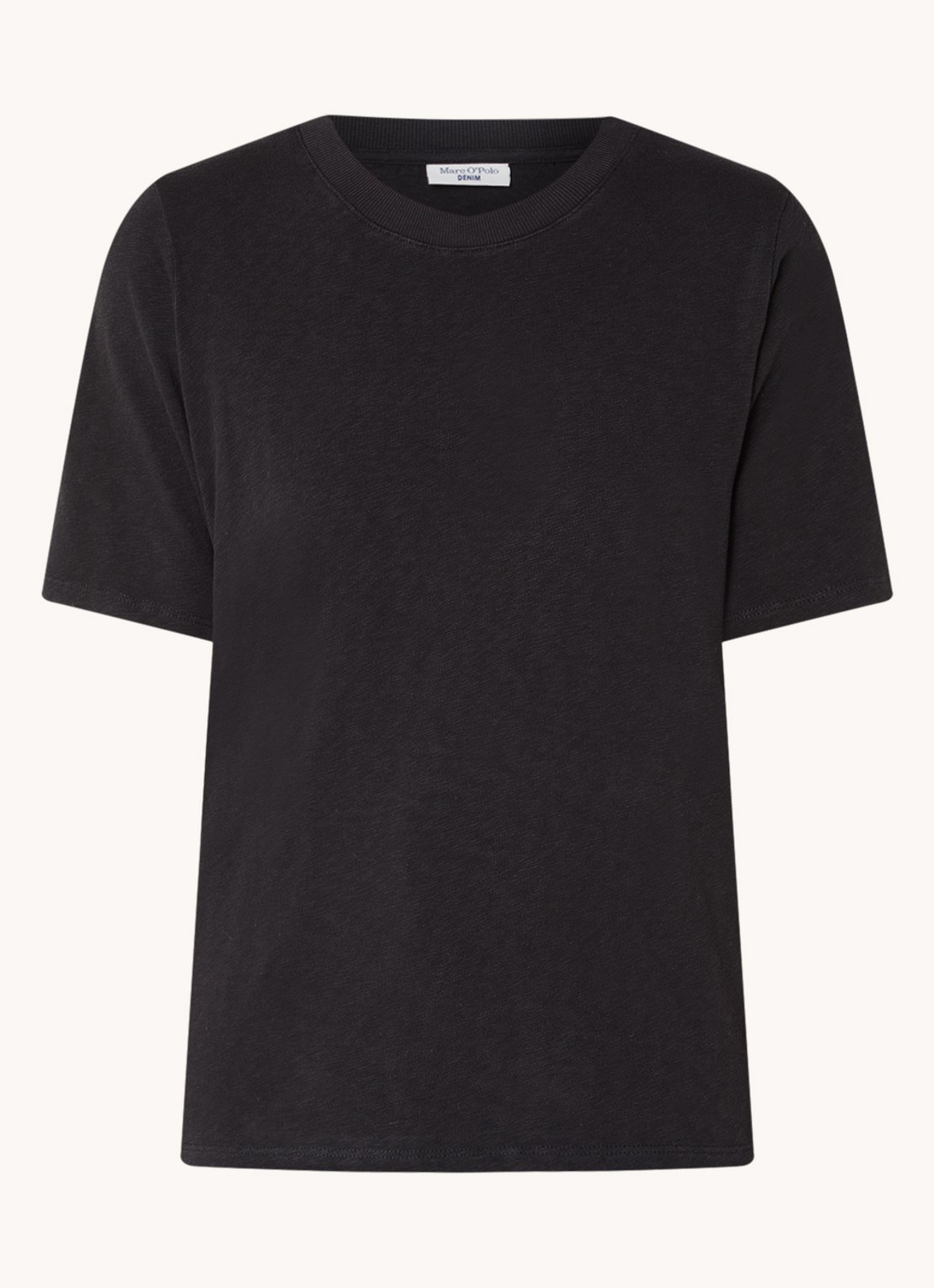 Marc O'Polo Denim T-shirt van  katoen - voorkant 2 zwart