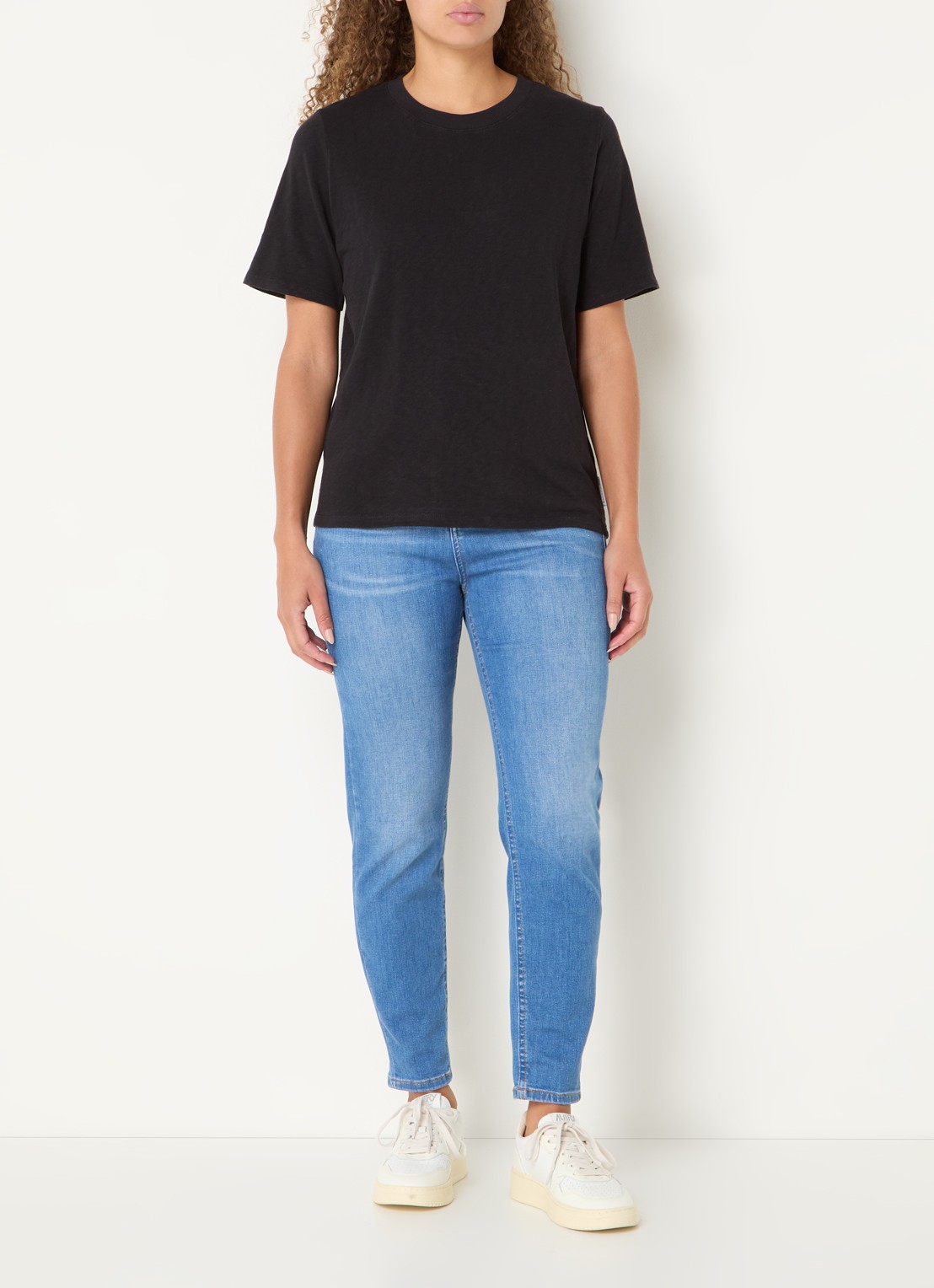 Marc O'Polo Denim T-shirt van  katoen - voorkant 3 zwart