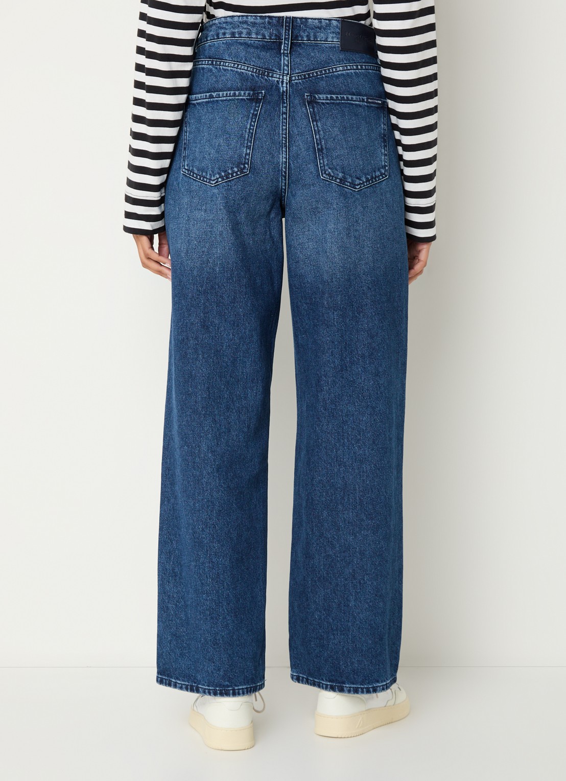 Marc O'Polo Denim Tomma high waist loose fit jeans met medium wassing - achterkant 3 indigo