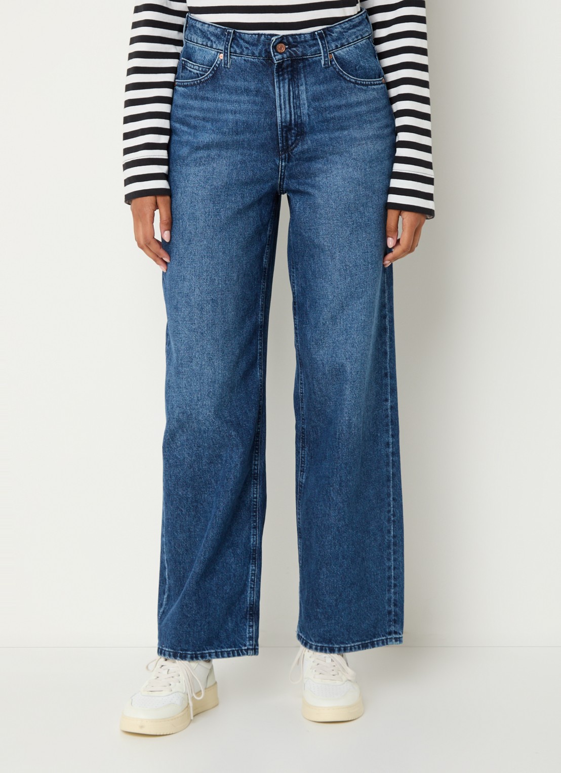 Marc O'Polo Denim Tomma high waist loose fit jeans met medium wassing - detail 4 indigo