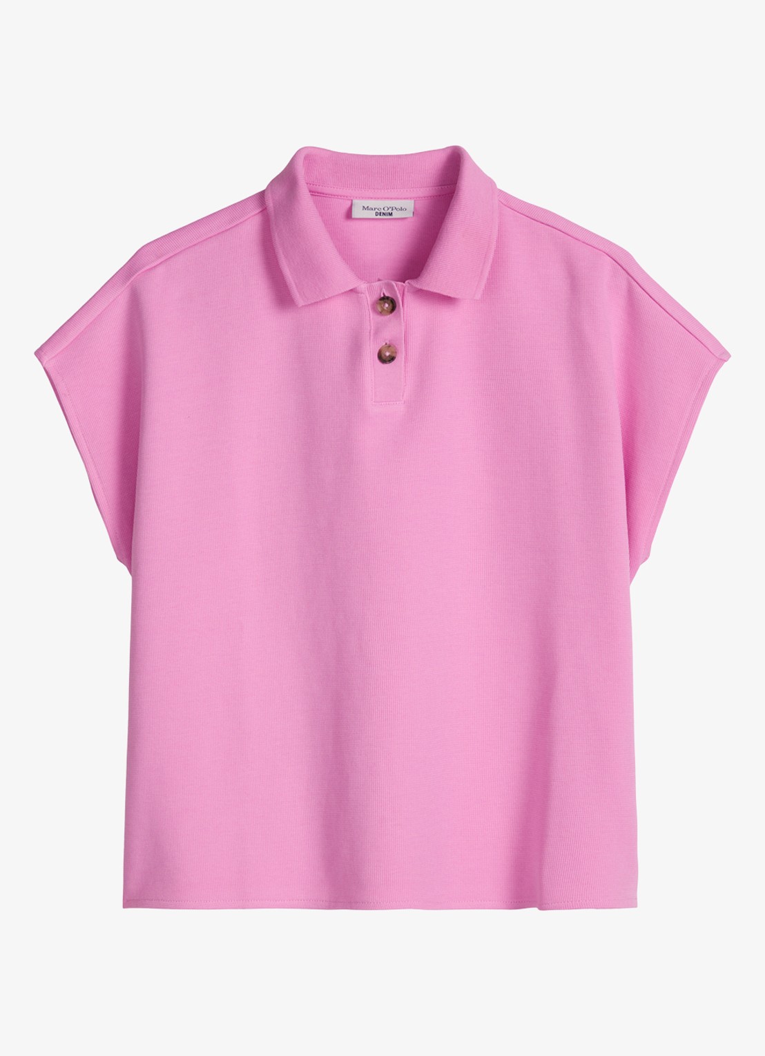 Marc O'Polo Denim Top met polokraag - voorkant pale bubblegum/8205