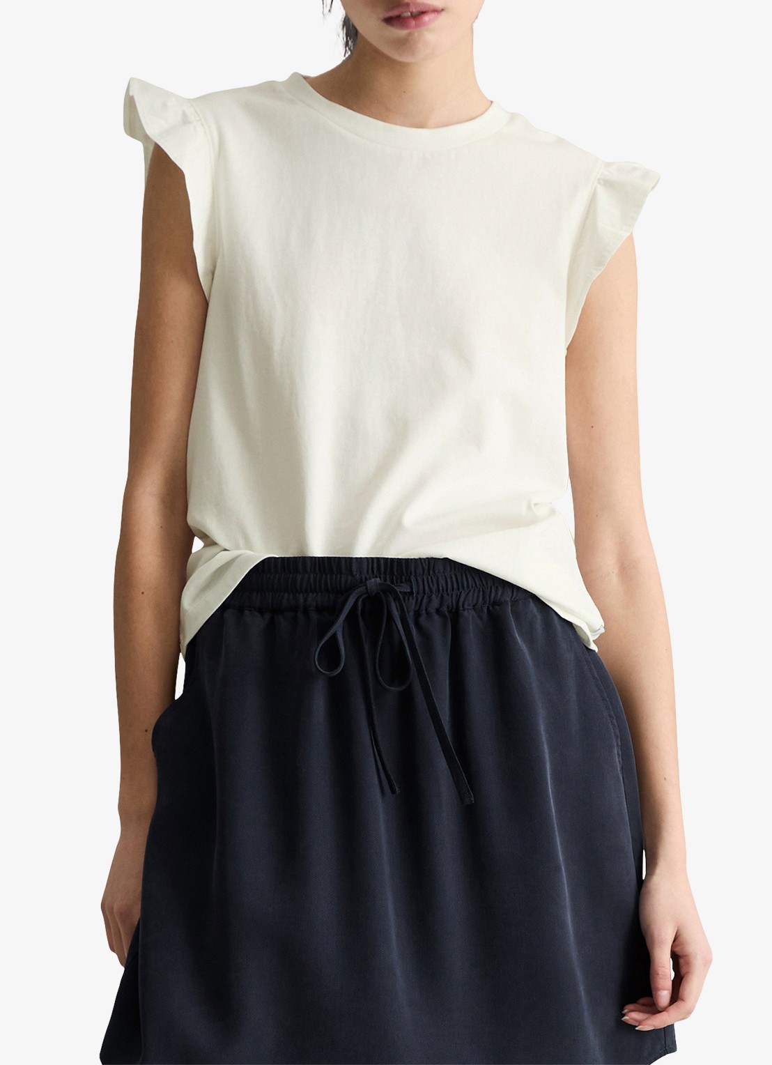 Marc O'Polo Denim Top met vlindermouw - detail 4 silky white/1183
