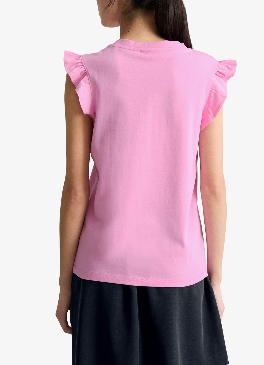 Marc O'Polo Denim Top met vlindermouw - achterkant pale bubblegum/8205