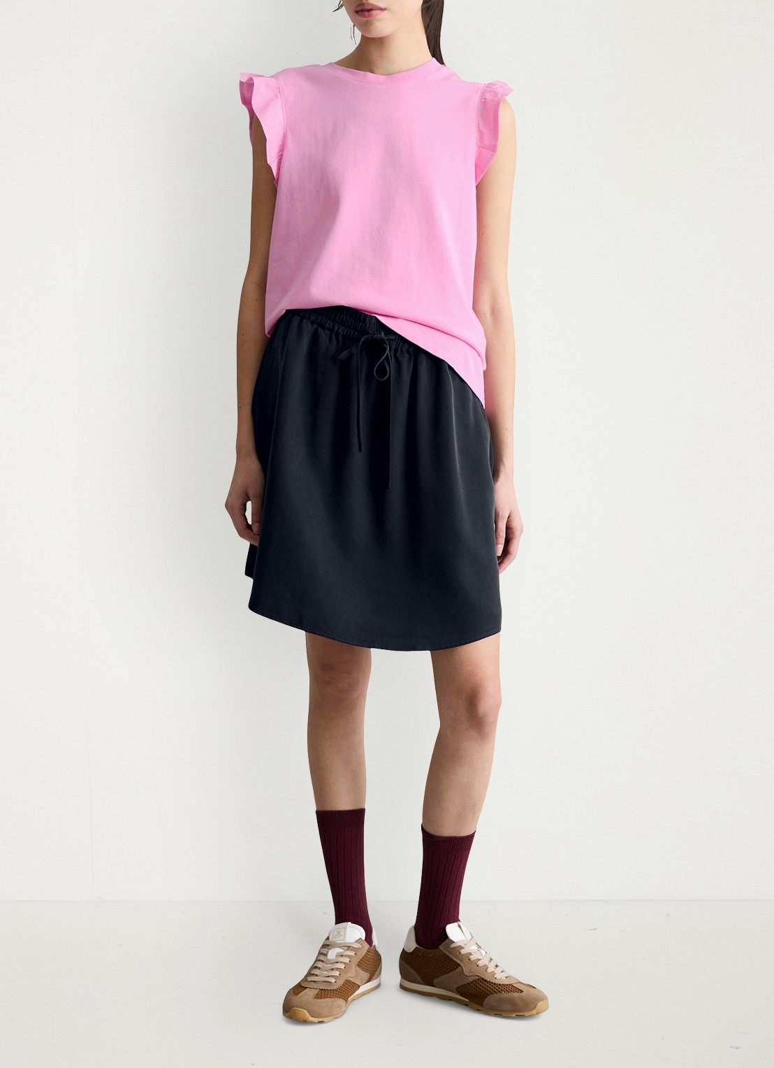 Marc O'Polo Denim Top met vlindermouw - voorkant 5 pale bubblegum/8205