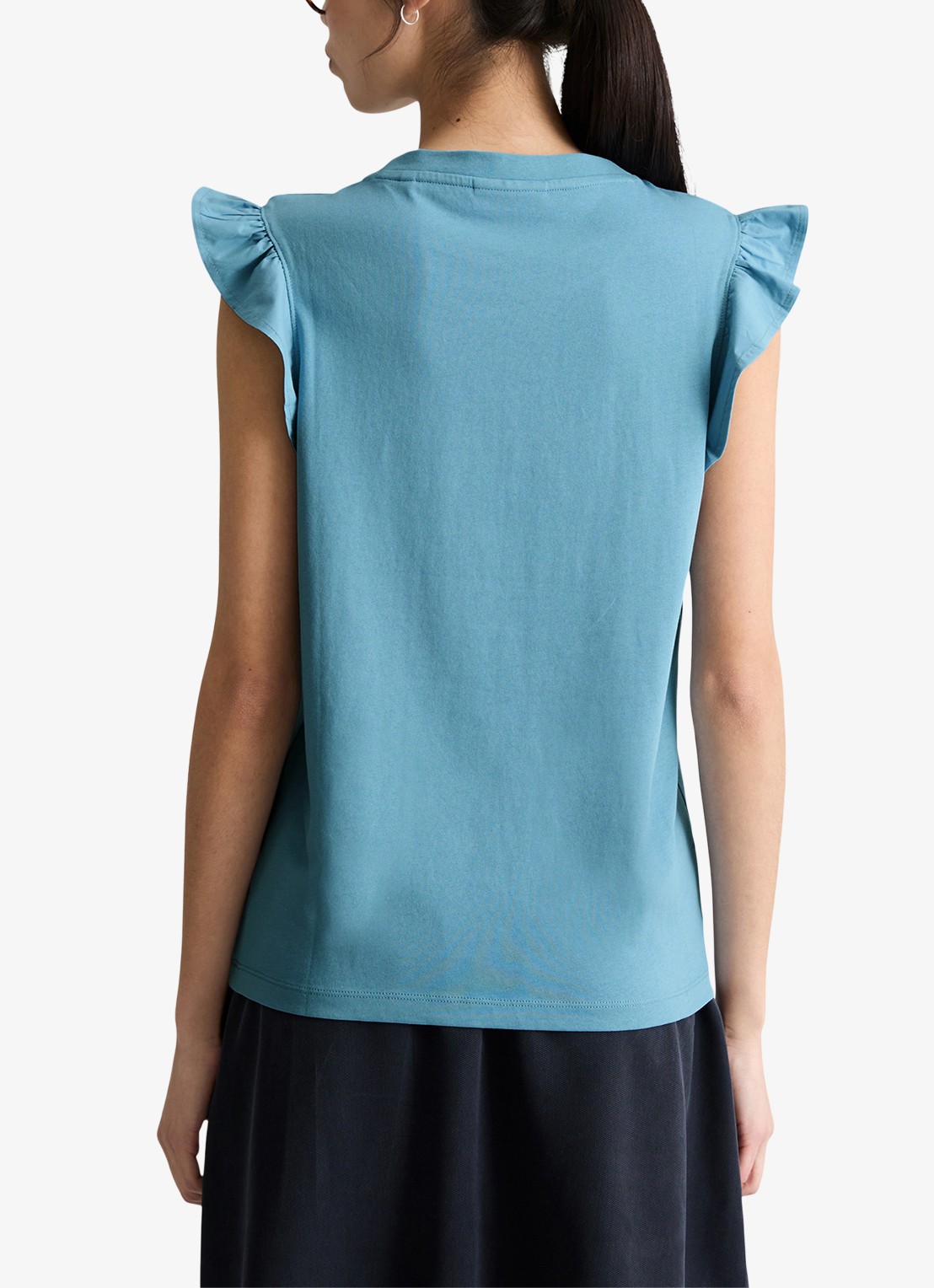 Marc O'Polo Denim Top met vlindermouw - achterkant blue dawn/5429