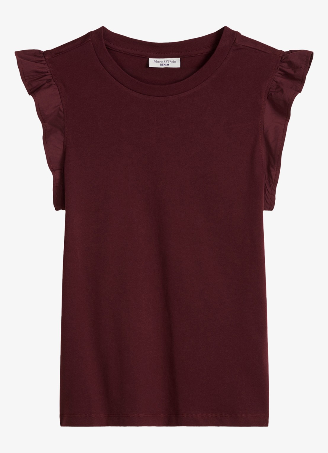 Marc O'Polo Denim Top met vlindermouw - voorkant 2 merlot red/6932