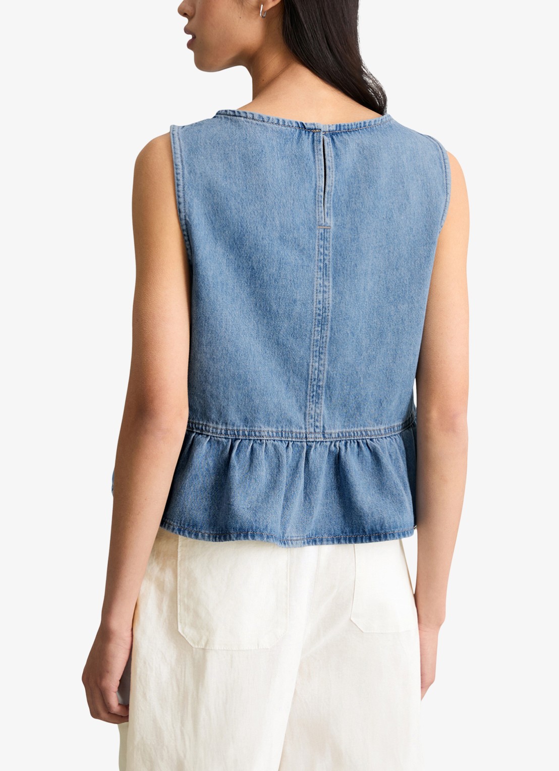 Marc O'Polo Denim Top van denim - achterkant 3 medium blue 01-4928 / blauw