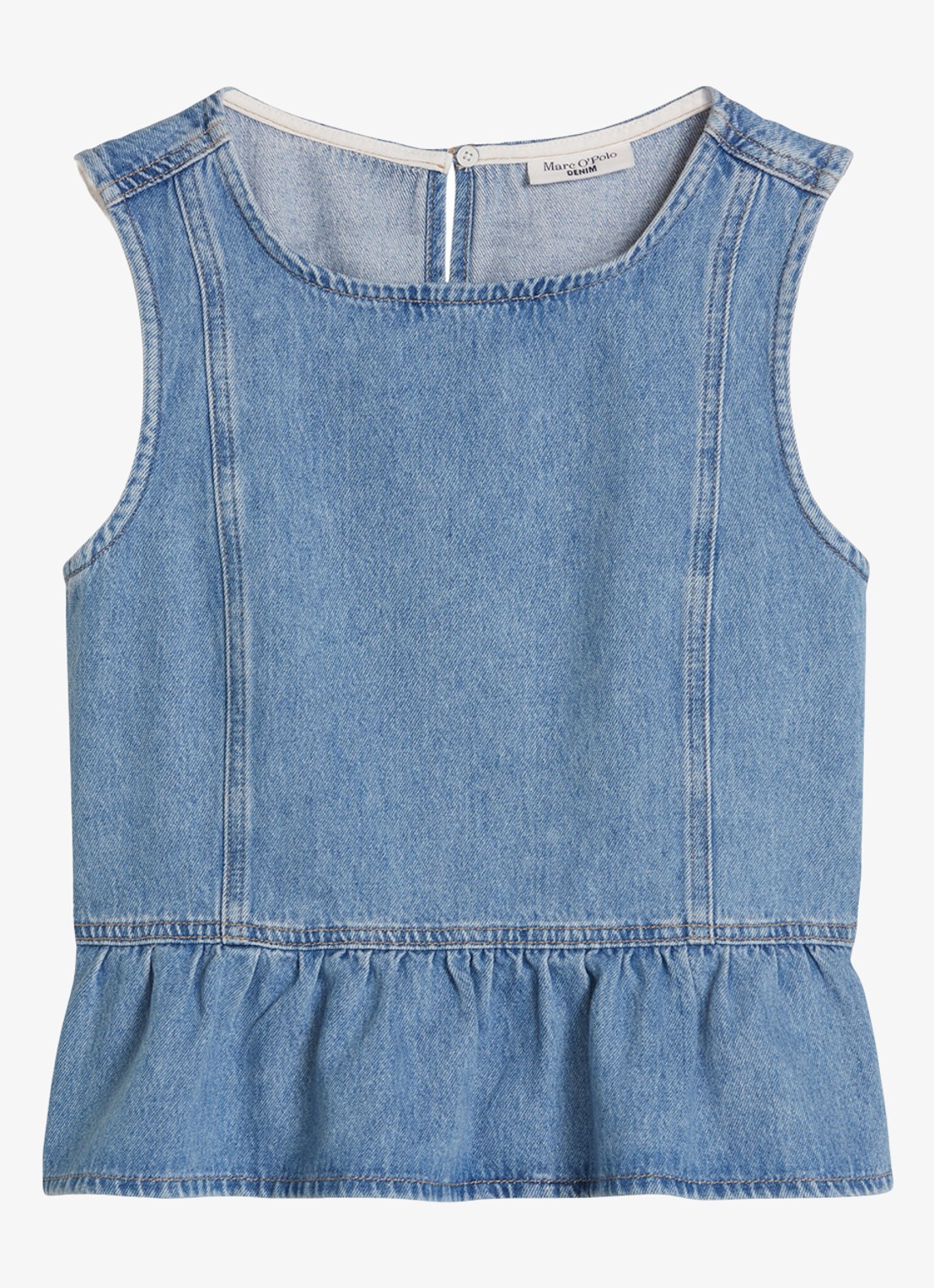 Marc O'Polo Denim Top van denim - voorkant 4 medium blue 01-4928 / blauw