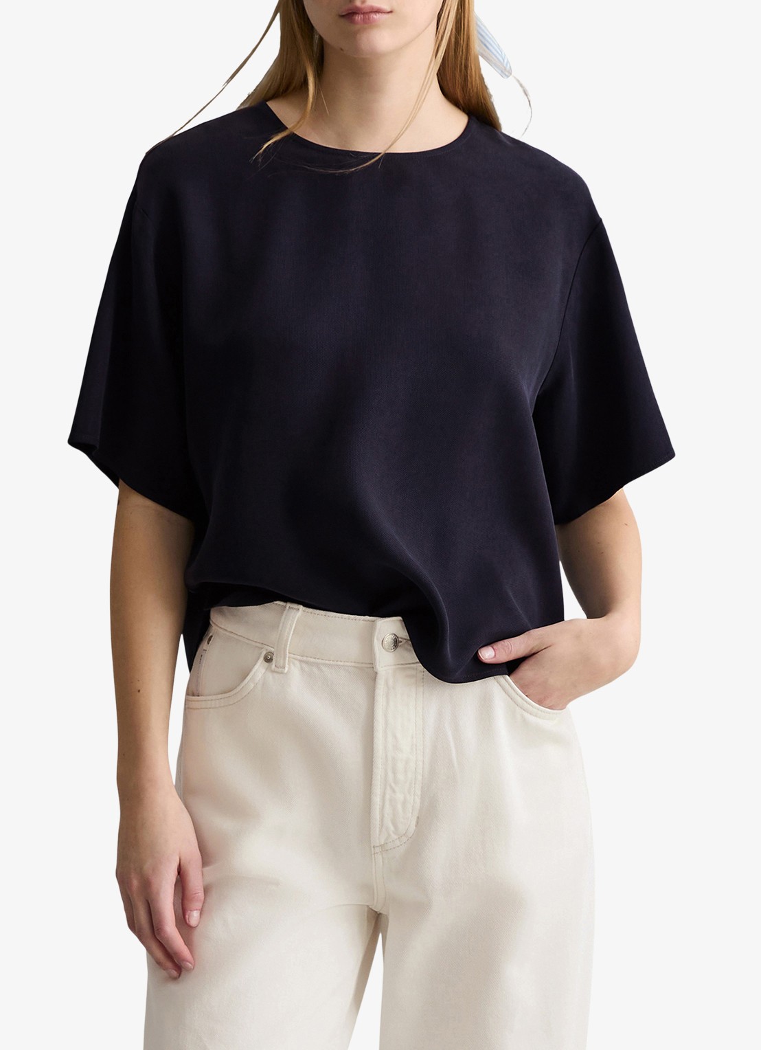 Marc O'Polo Denim Tuniek met ronde hals - detail 3 blue depths/4133