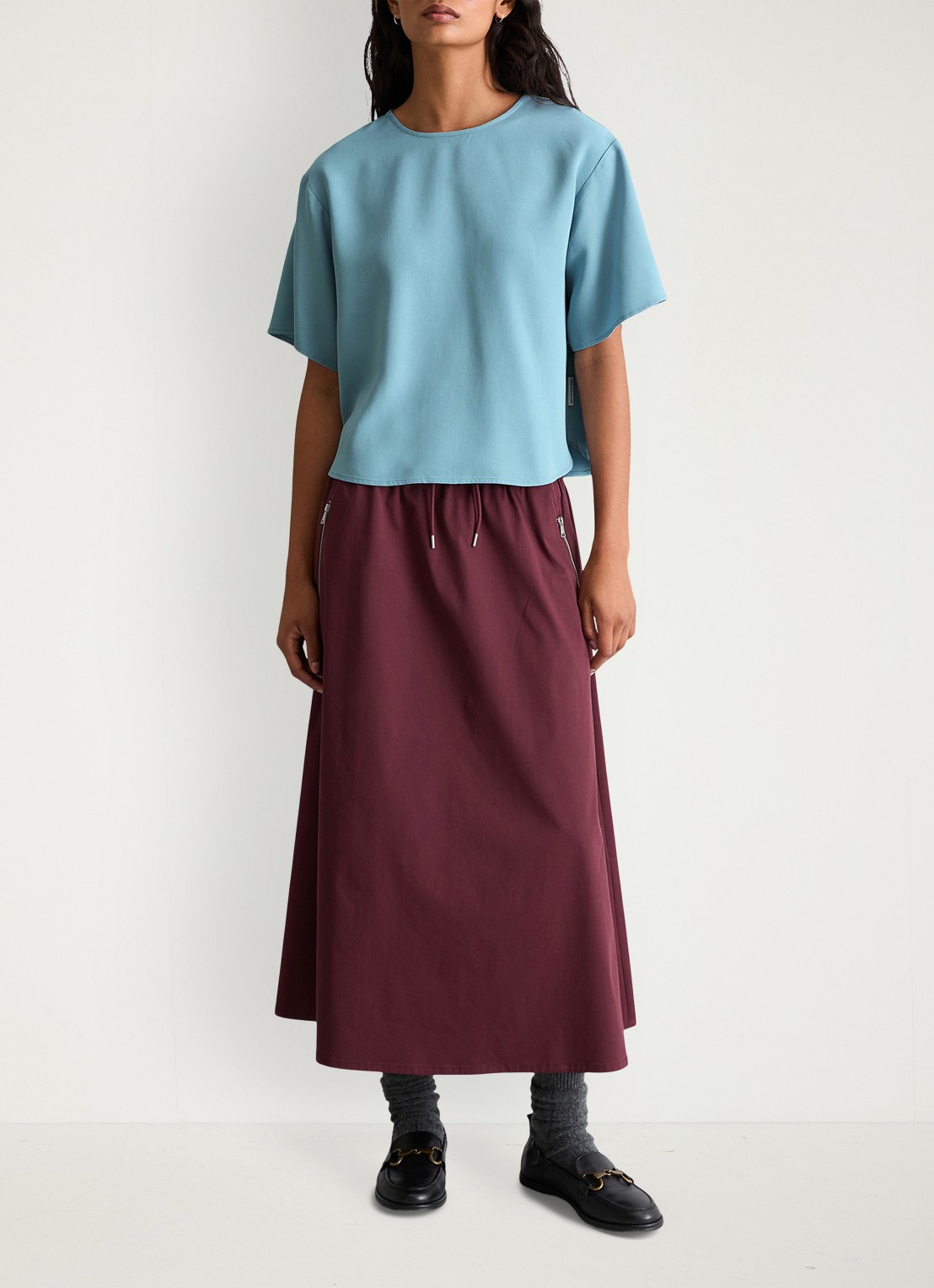 Marc O'Polo Denim Tuniek met ronde hals - voorkant 2 blue dawn/5429