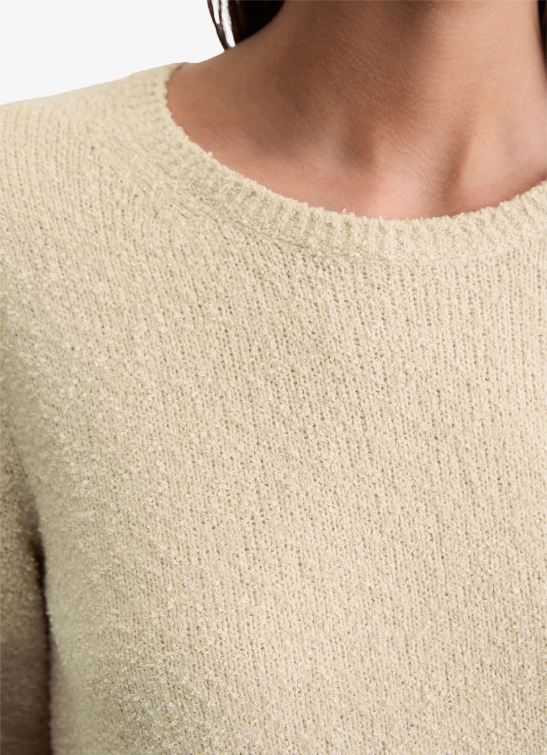 Marc O'Polo Fijngebreide pullover in lama wolblend - detail 2 beige