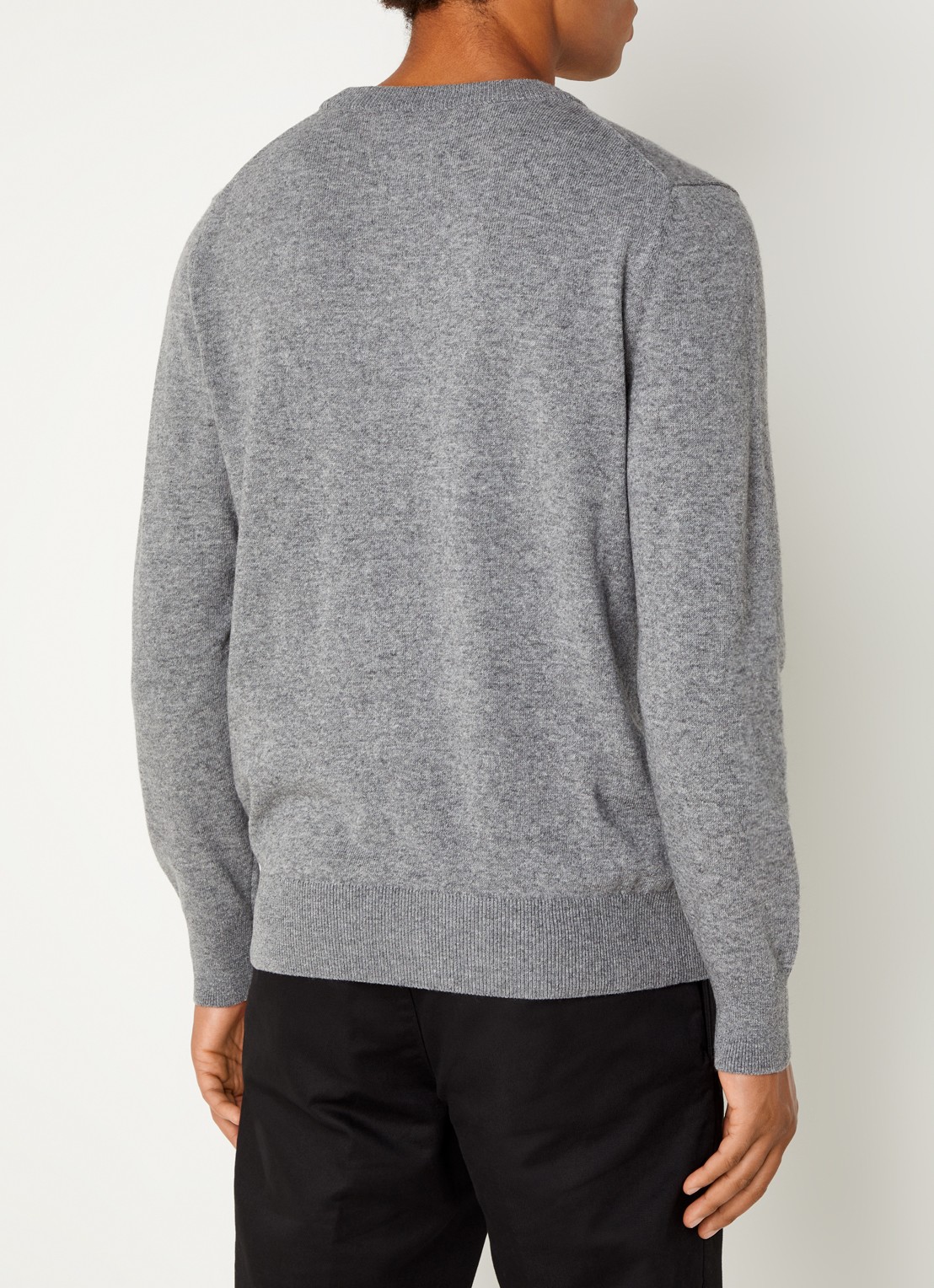 Marc O'Polo Fijngebreide pullover in scheerwolblend - achterkant 3 grijs