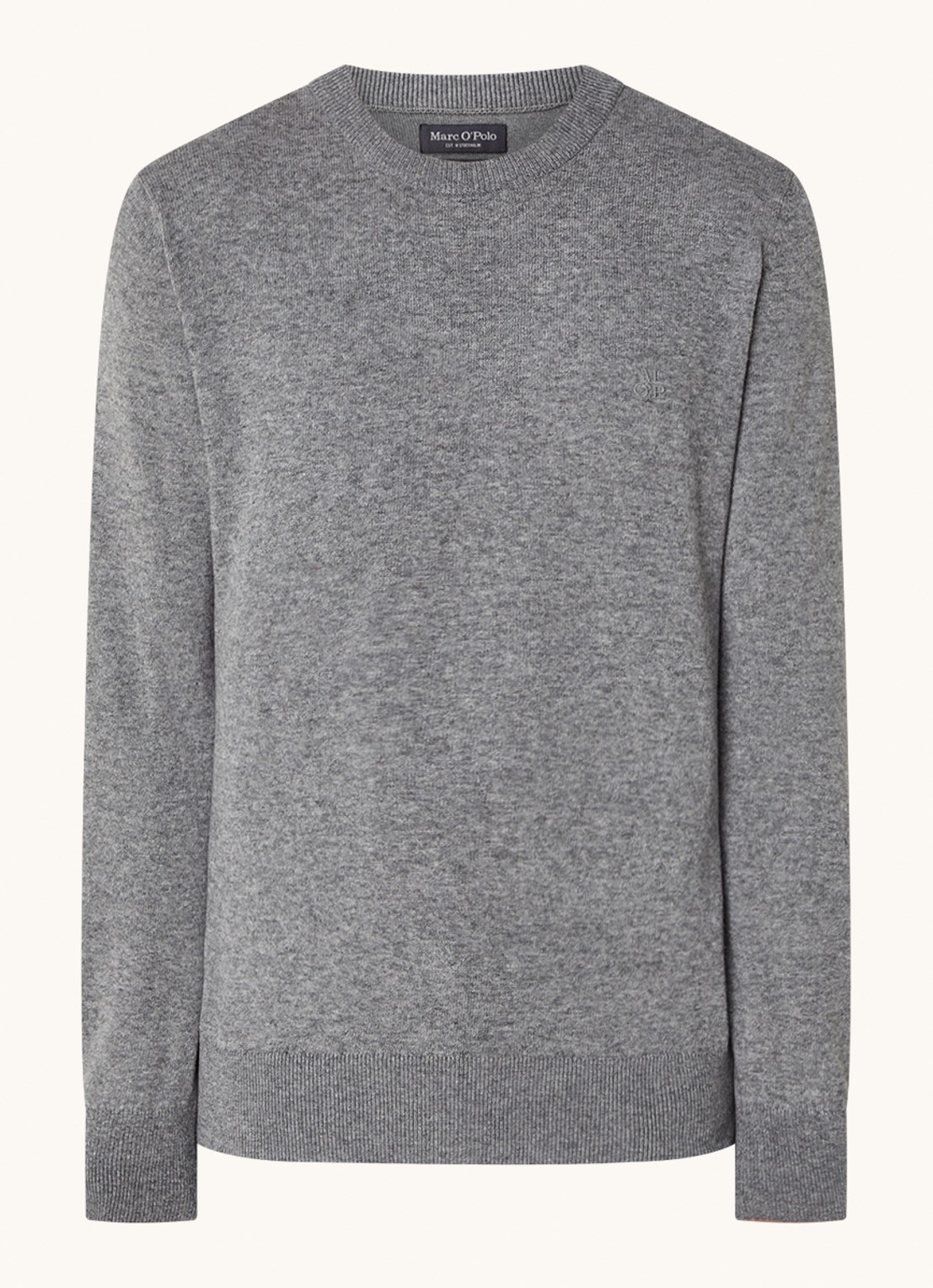 Marc O'Polo Fijngebreide pullover in scheerwolblend - voorkant grijs