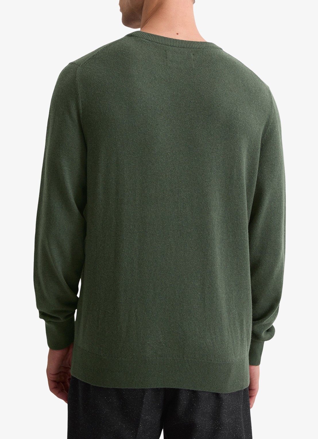 Marc O'Polo Fijngebreide pullover in scheerwolblend - achterkant 3 mangroven / groen
