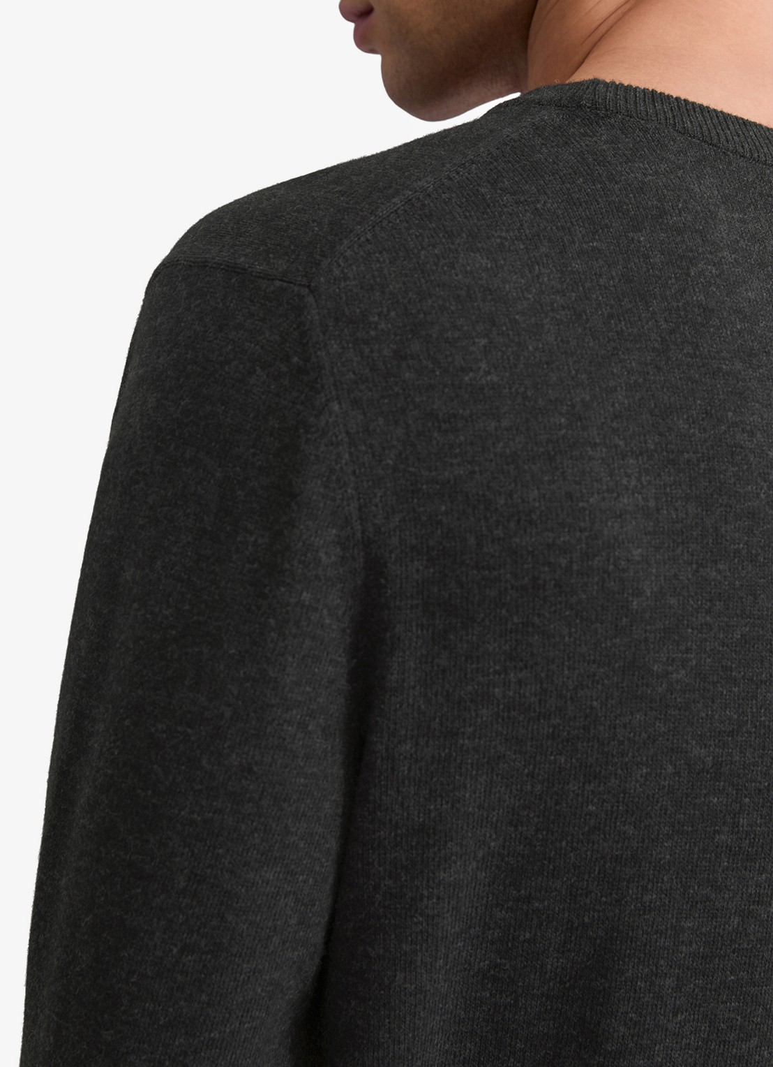 Marc O'Polo Fijngebreide pullover in scheerwolblend - detail 4 donkergrijs