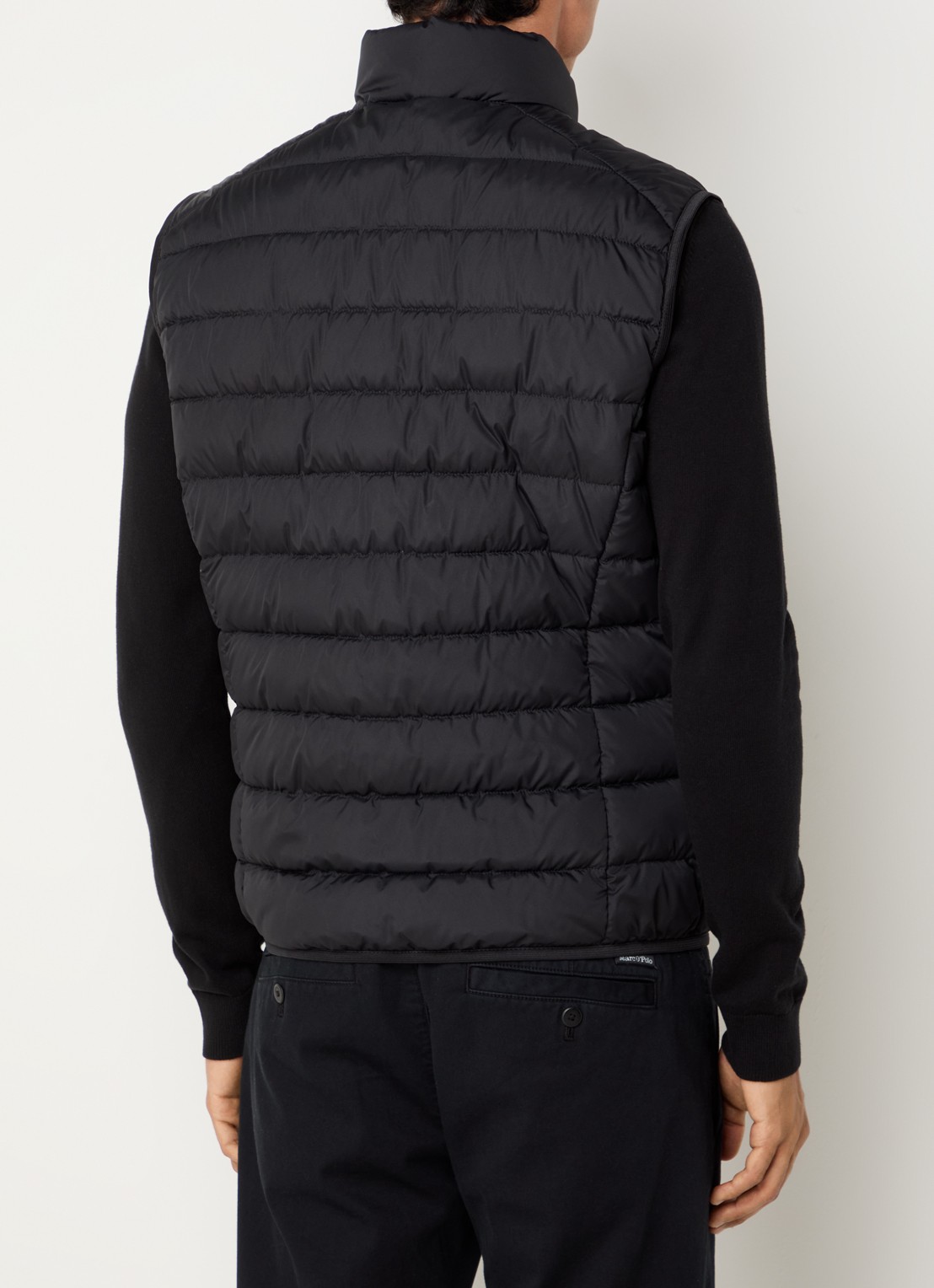 Marc O'Polo Gewatteerde bodywarmer met logo - achterkant 3 zwart