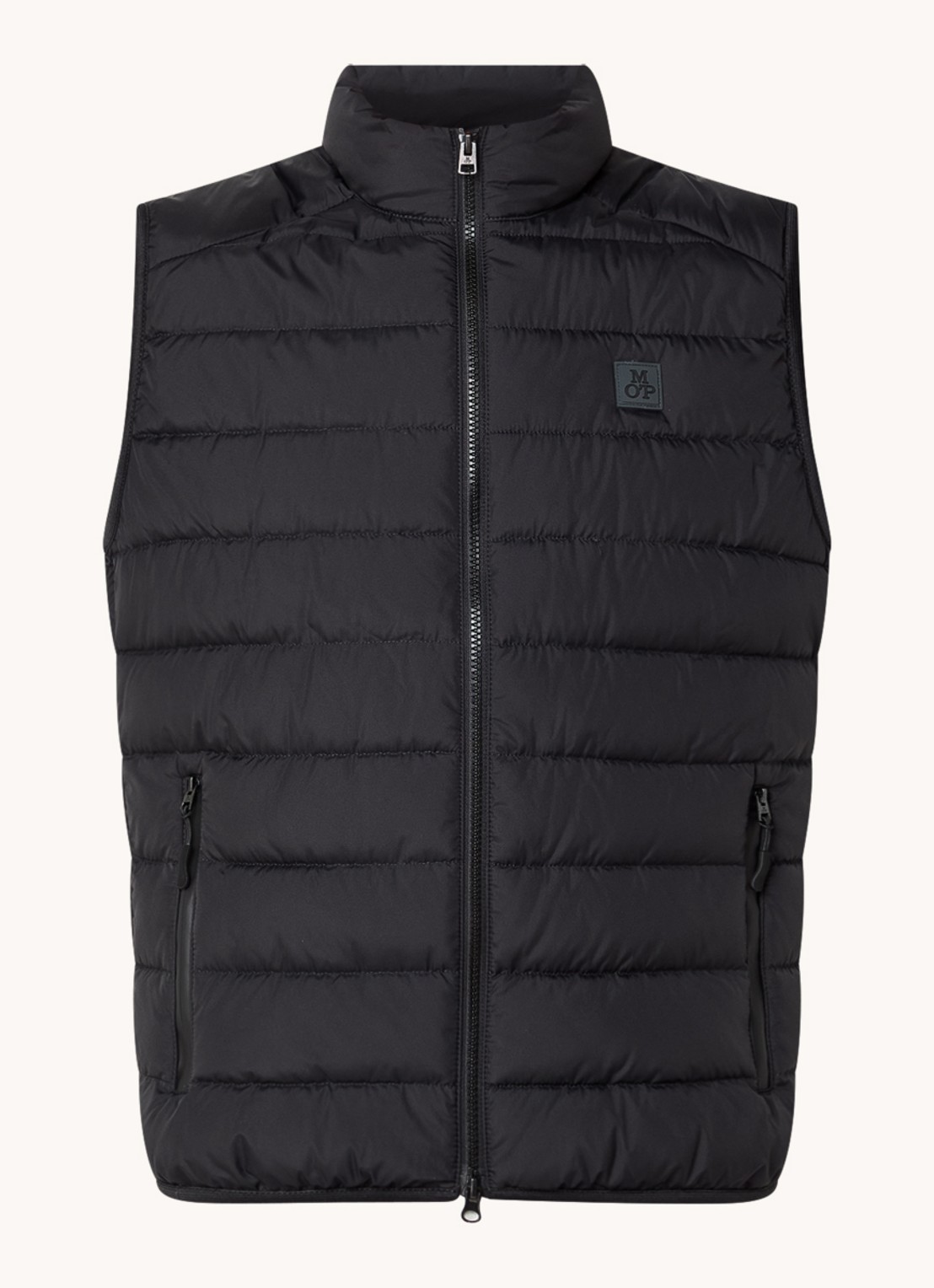 Marc O'Polo Gewatteerde bodywarmer met logo - voorkant 5 zwart