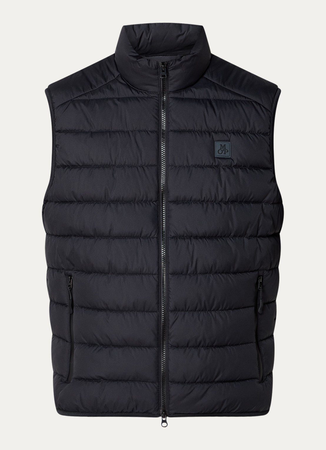 Marc O'Polo Gewatteerde bodywarmer met logo - voorkant 7 zwart