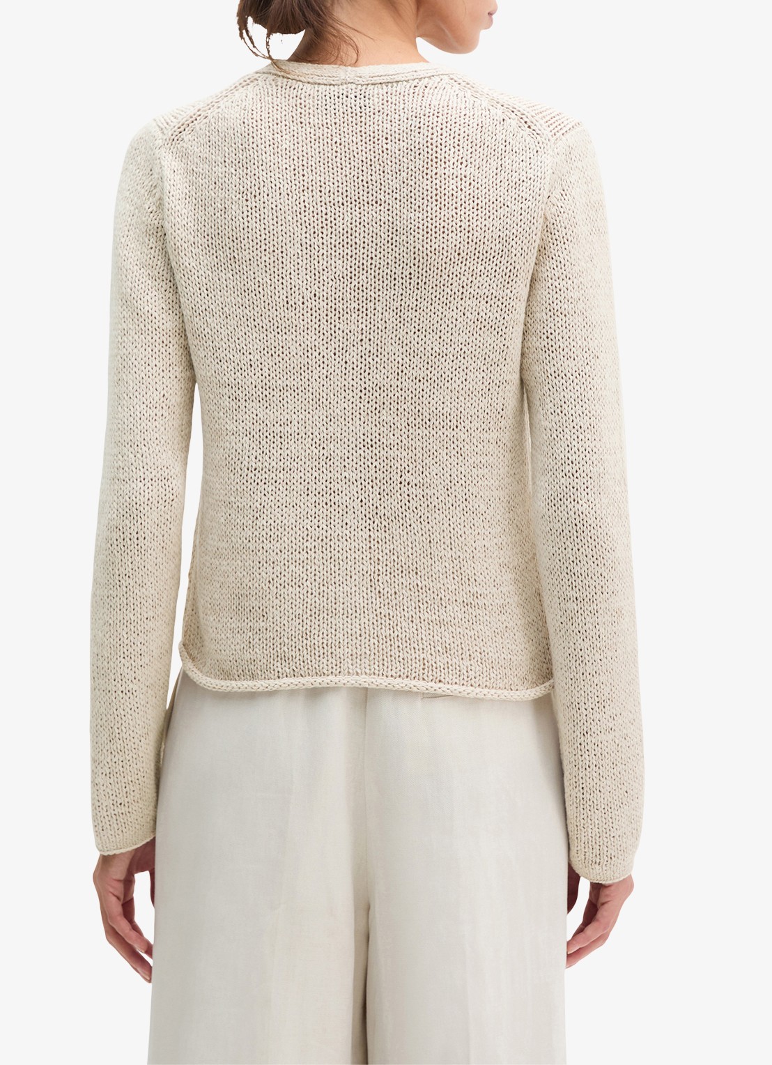 Marc O'Polo Grofgebreid vest in katoenblend - achterkant 5 creme