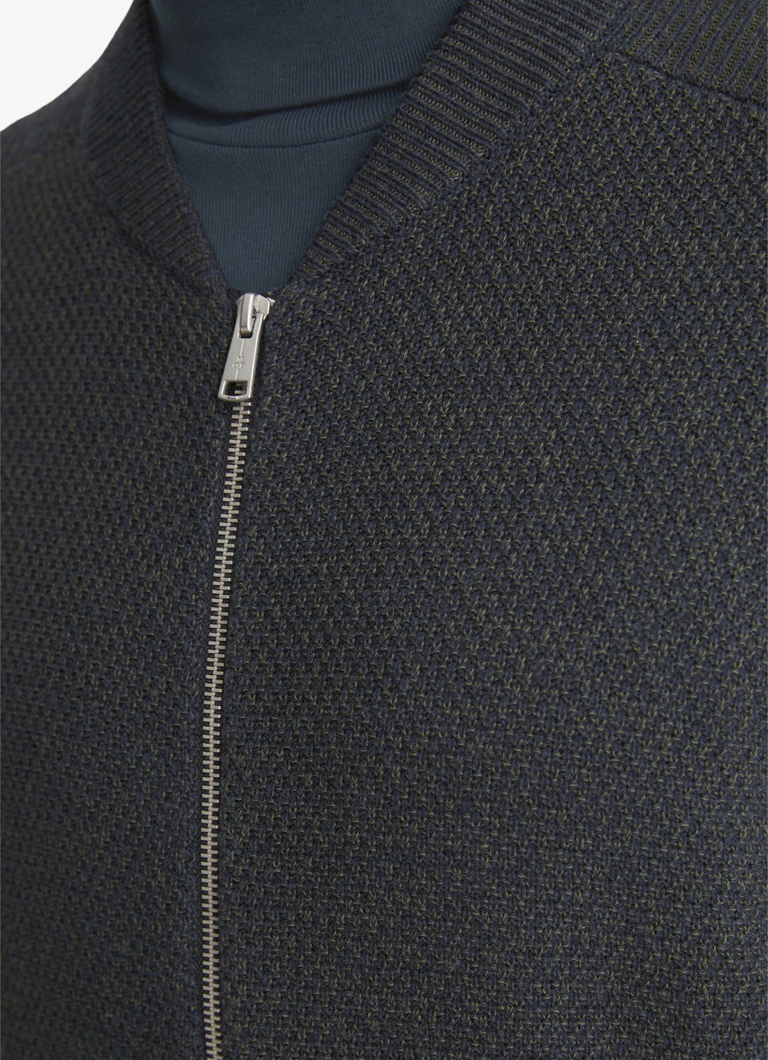 Marc O'Polo Grofgebreid vest in scheerwolblend - detail 3 donkerblauw