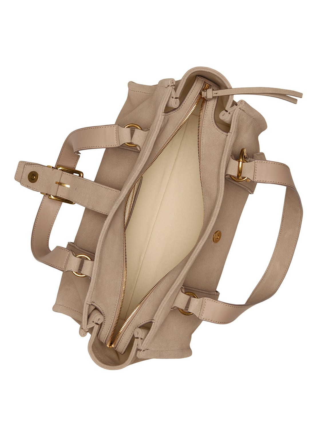 Marc O'Polo Handtas van suède met gespdetail - detail 3 beige