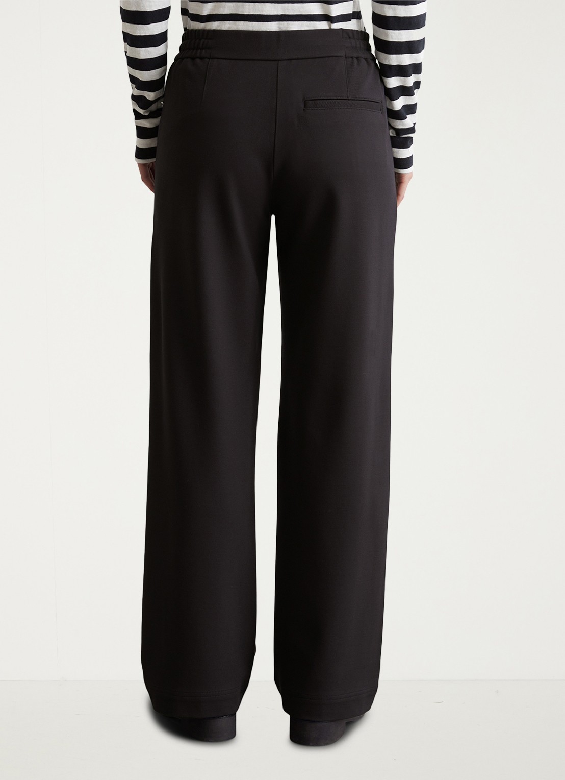 Marc O'Polo High waist straight fit pantalon met ritszakken - achterkant zwart