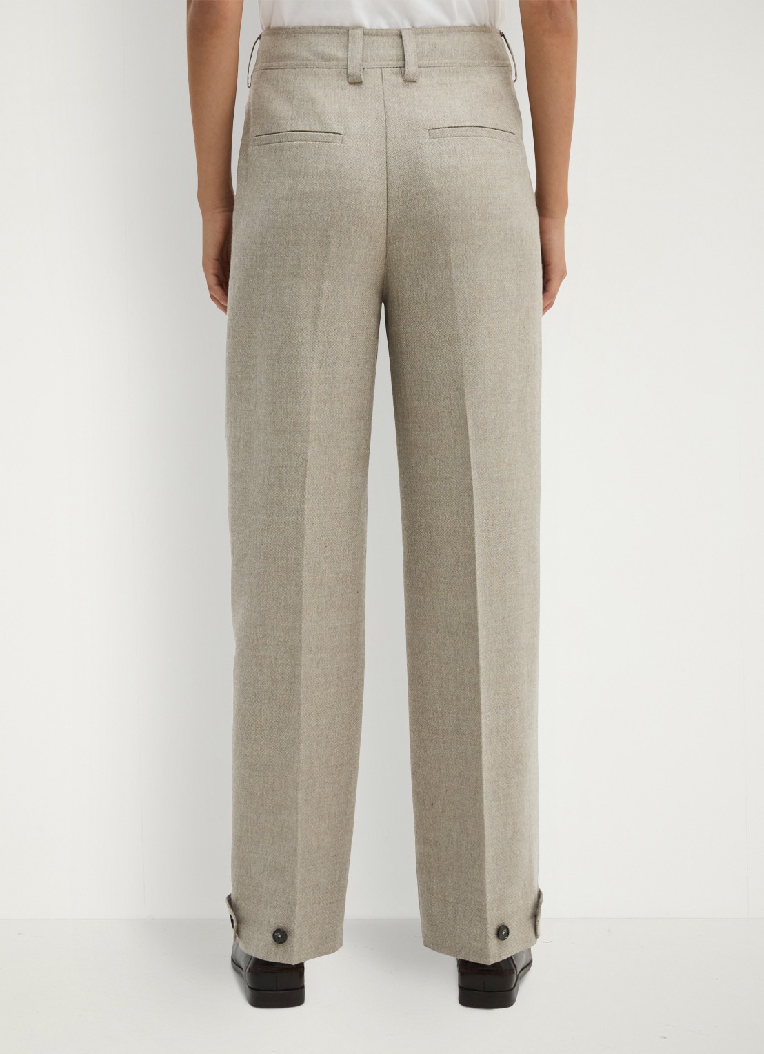 Marc O'Polo High waist tapered fit pantalon met steekzakken - achterkant 5 taupe