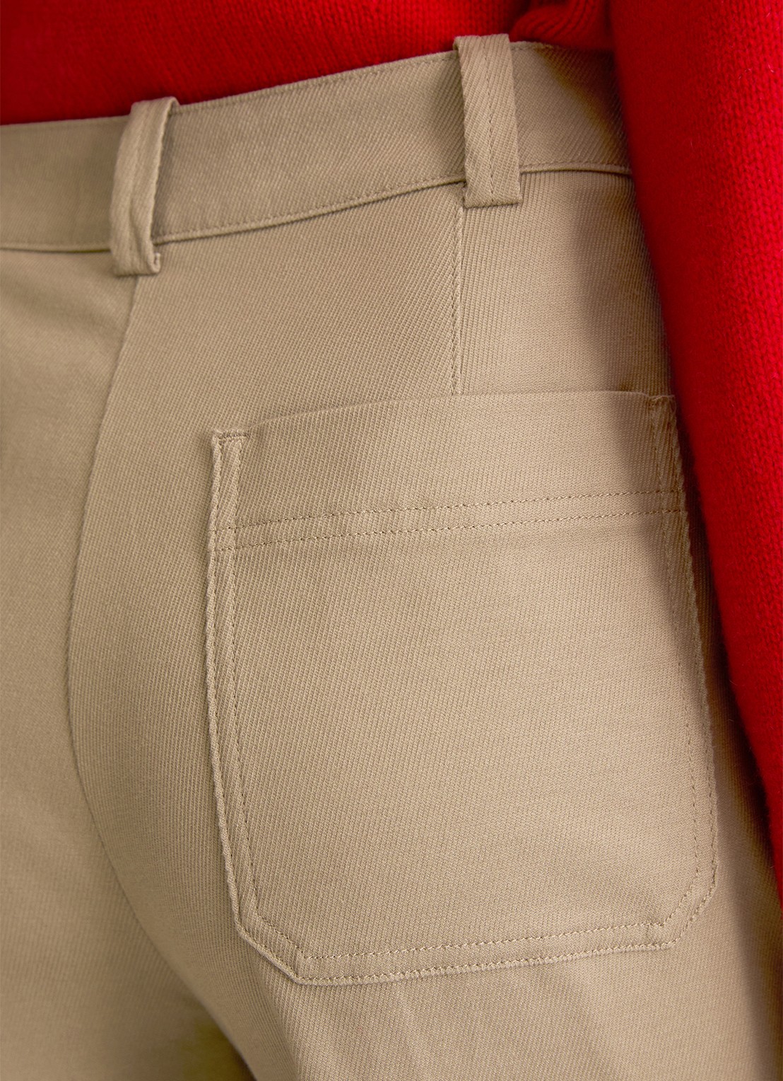 Marc O'Polo High waist wide fit pantalon met steekzakken - detail 5 beige