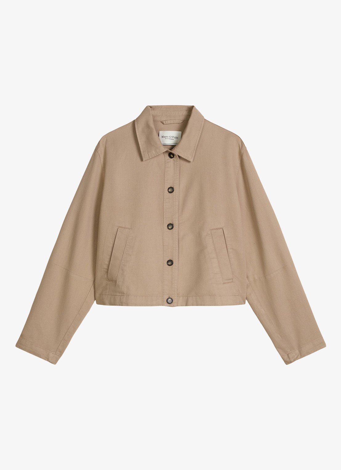 Marc O'Polo Jack in lyocell blend met steekzakken - voorkant lichtbruin
