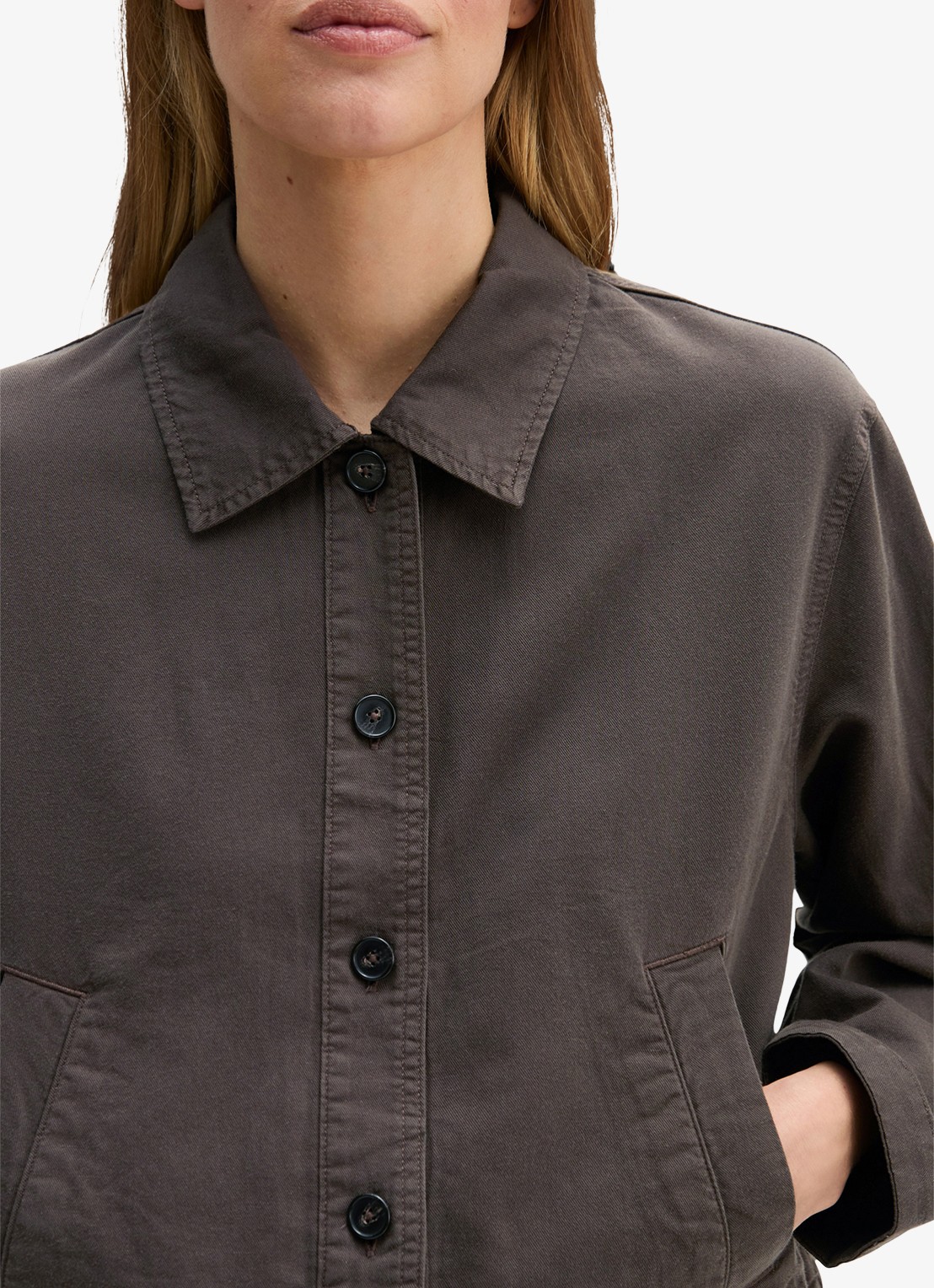 Marc O'Polo Jack in lyocell blend met steekzakken - detail 3 bruin