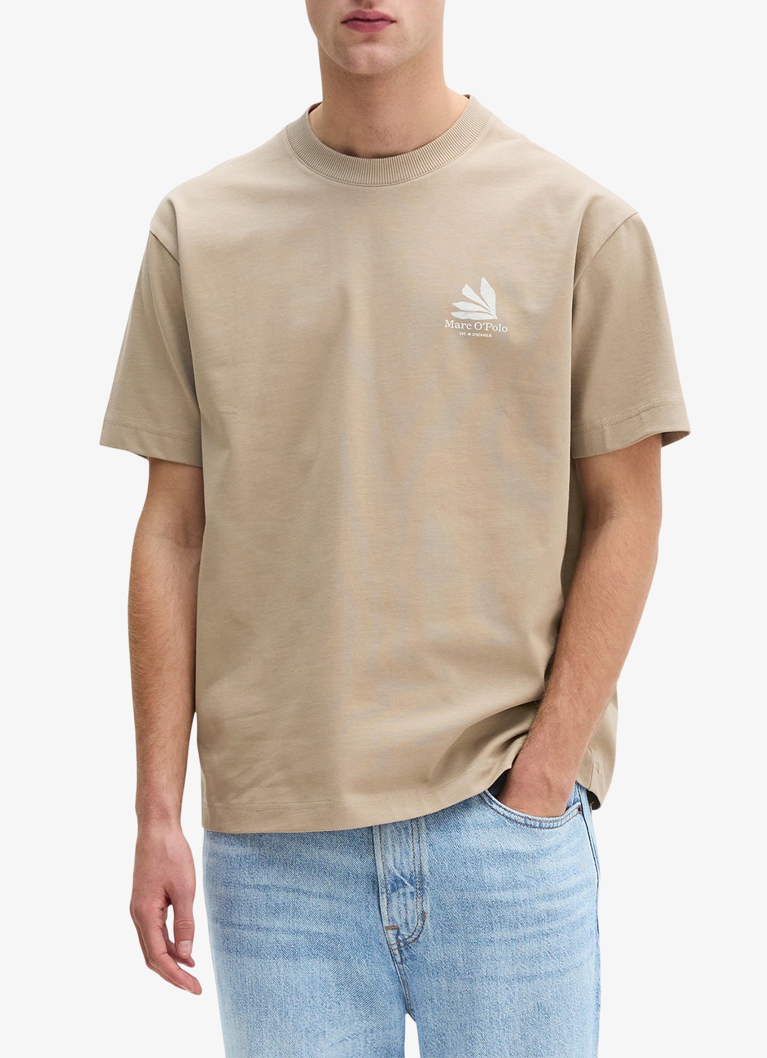 Marc O'Polo Jersey T-shirt met logo- en backprint - detail 3 charleston gray/2124