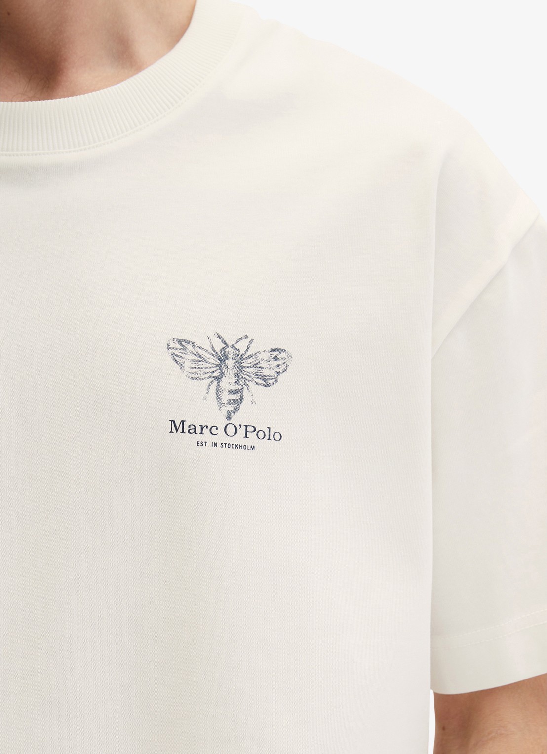Marc O'Polo Jersey T-shirt met logo- en backprint - detail 5 silky white/1183