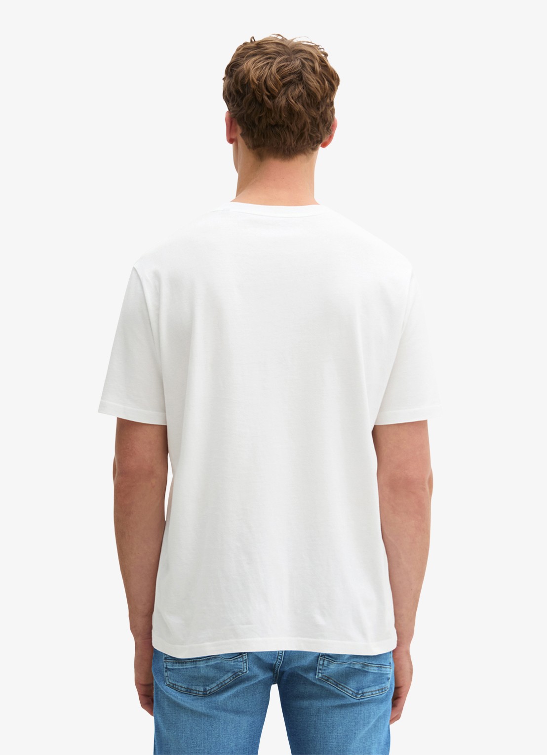Marc O'Polo Jersey T-shirt met logo - achterkant white/0163