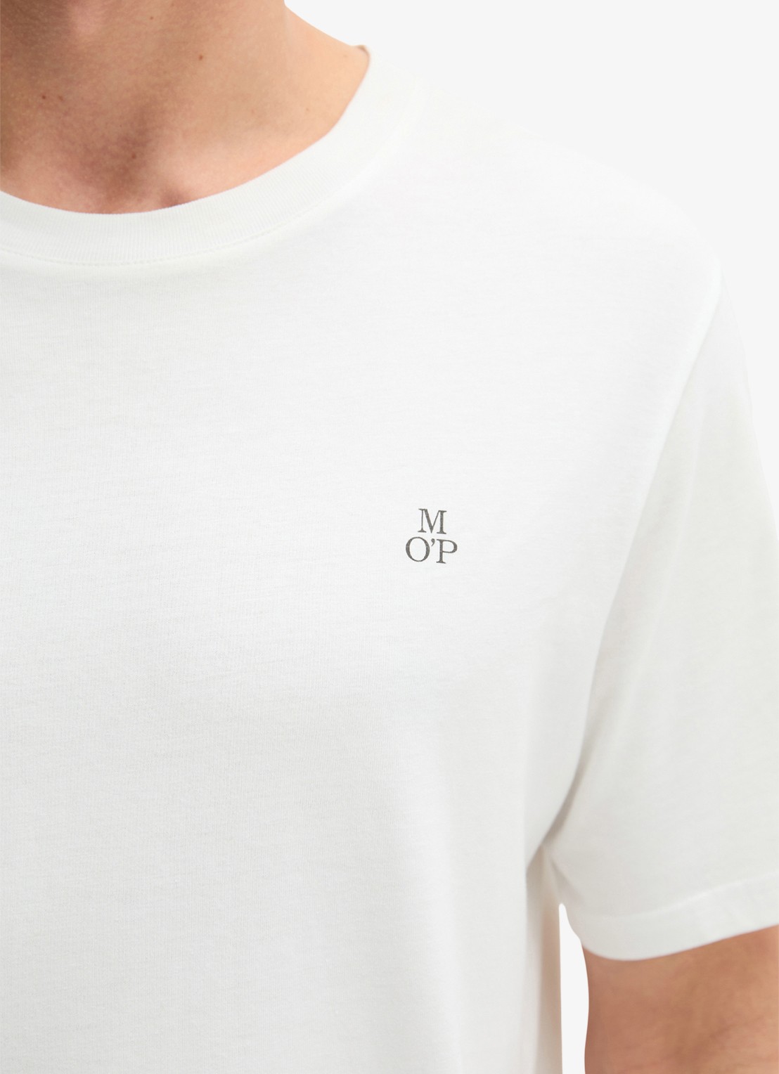 Marc O'Polo Jersey T-shirt met logo - detail 5 white/0163