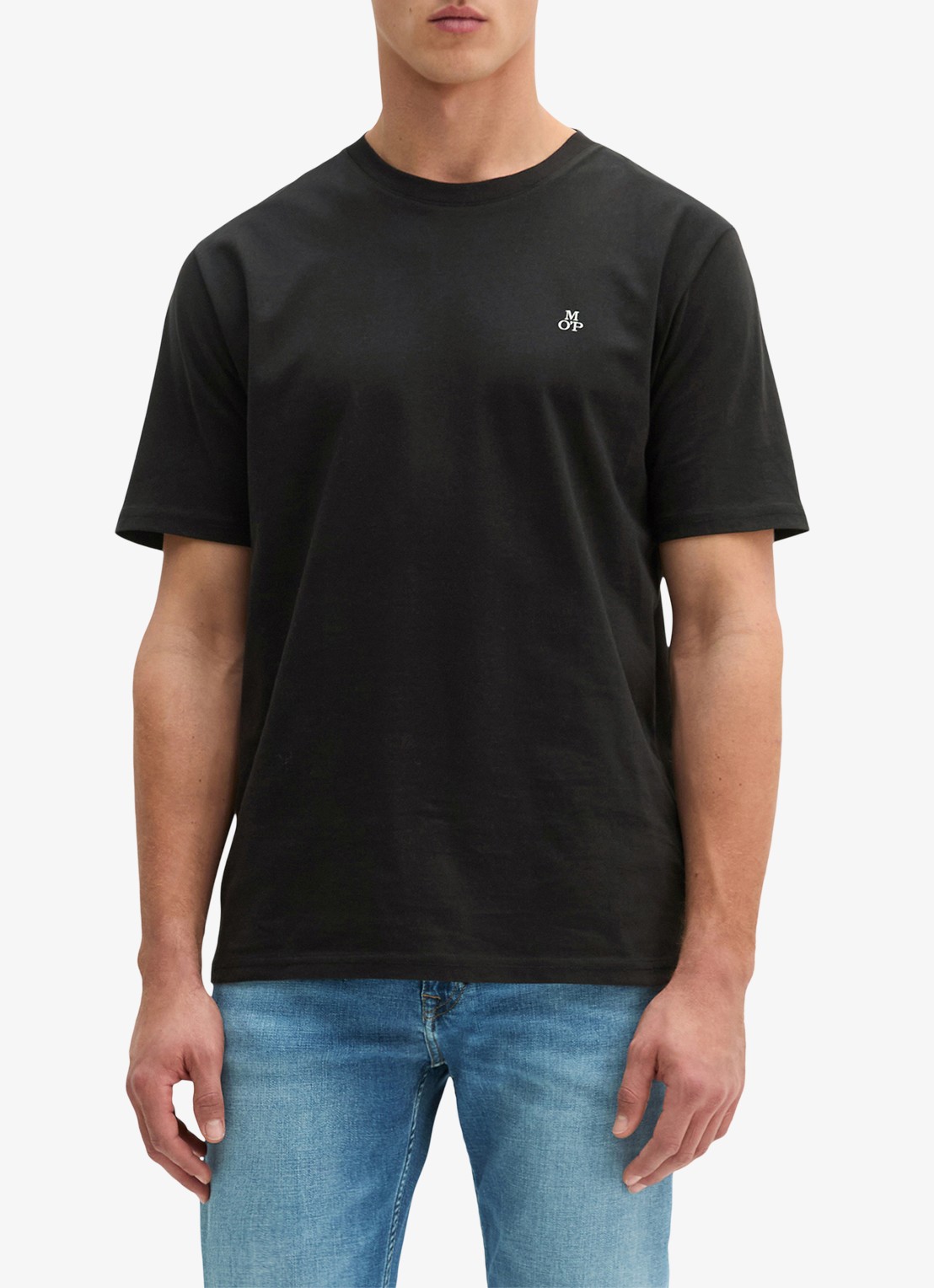Marc O'Polo Jersey T-shirt met logo - detail 2 black/0001