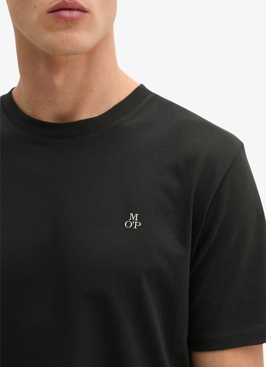 Marc O'Polo Jersey T-shirt met logo - detail 3 black/0001