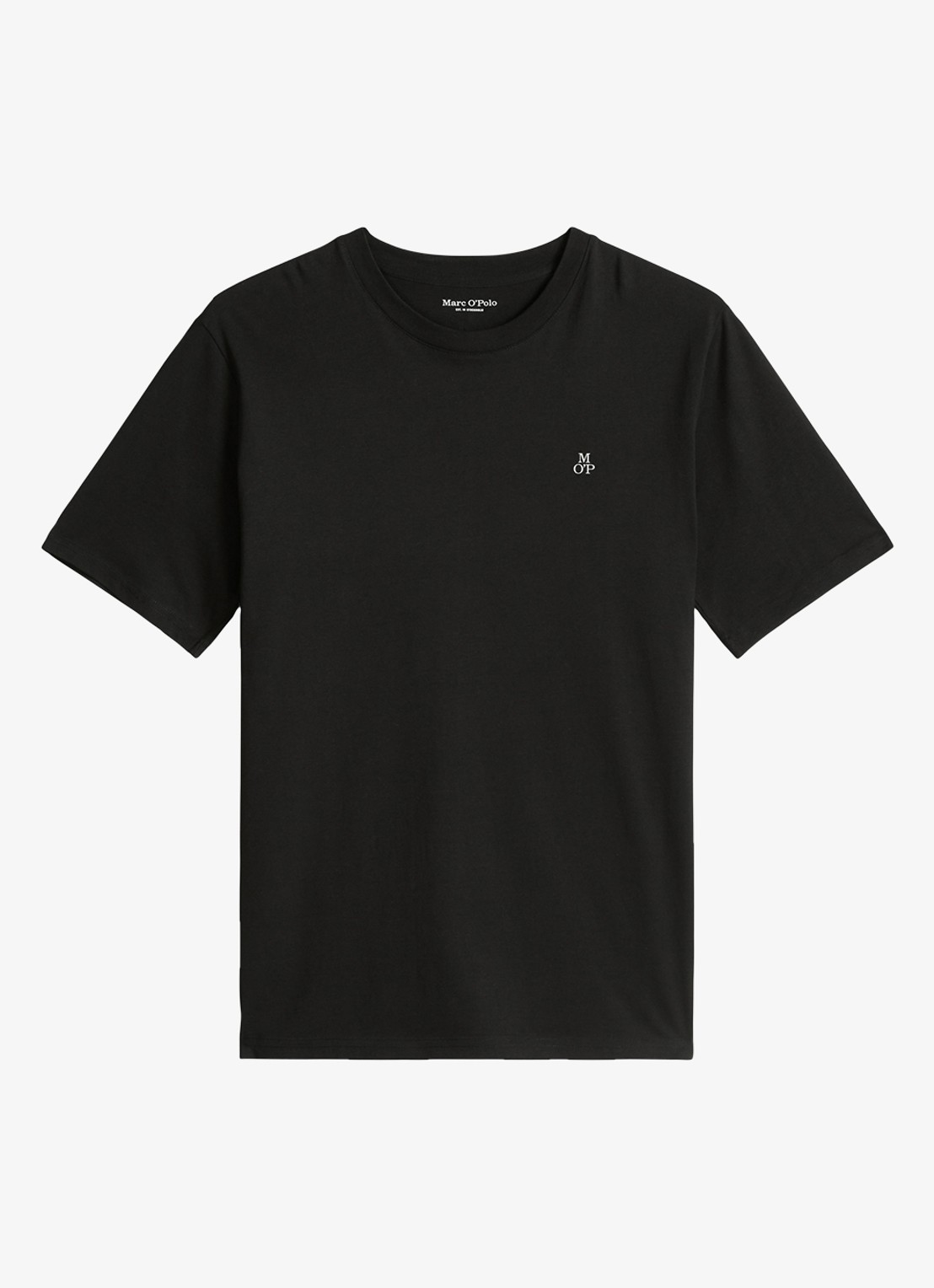 Marc O'Polo Jersey T-shirt met logo - voorkant 4 black/0001