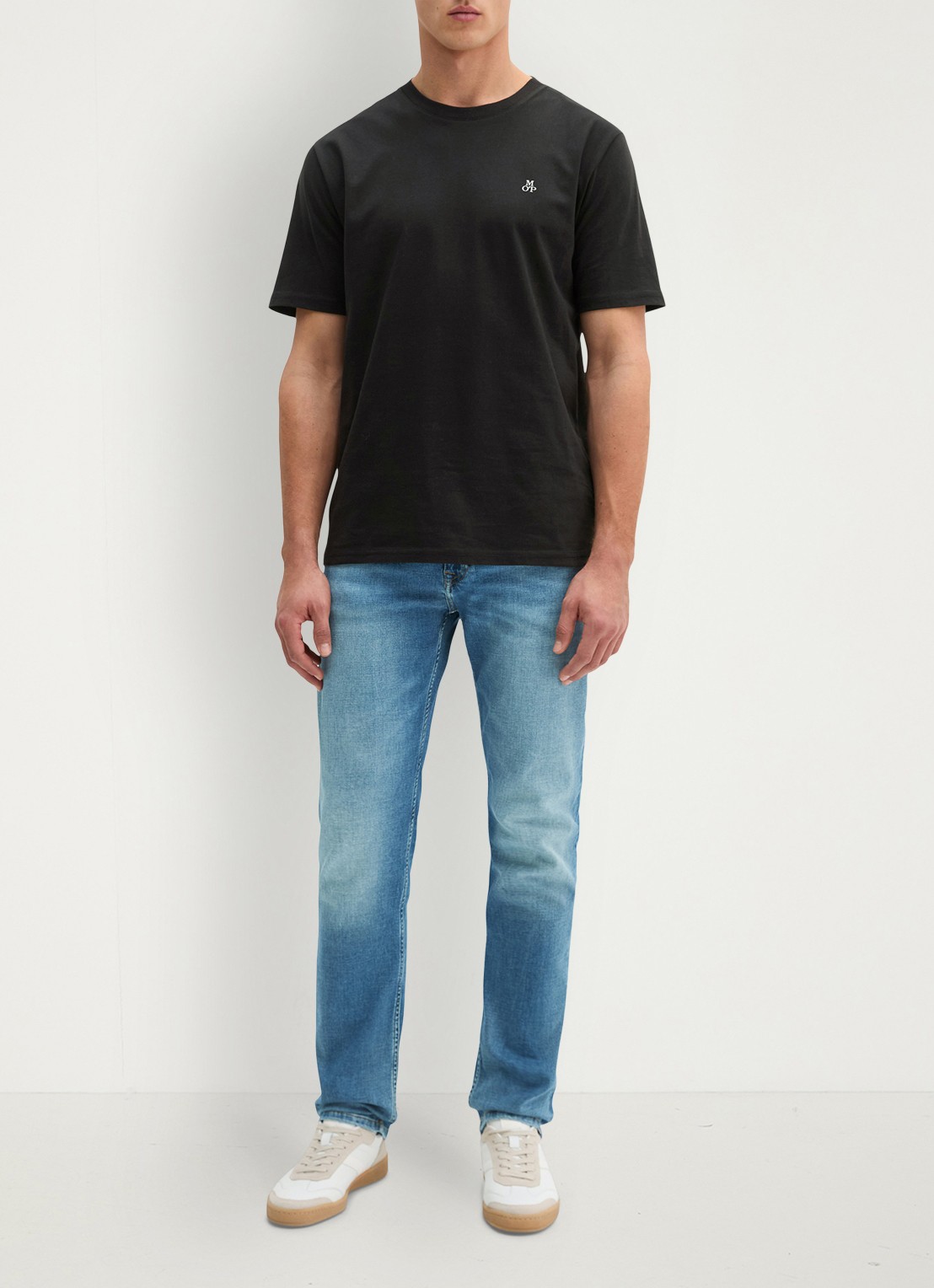 Marc O'Polo Jersey T-shirt met logo - voorkant 5 black/0001
