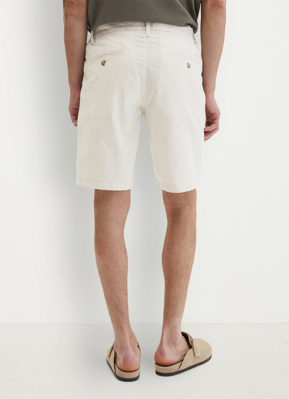 Marc O'Polo Korte broek in linnenblend - achterkant 3 beige