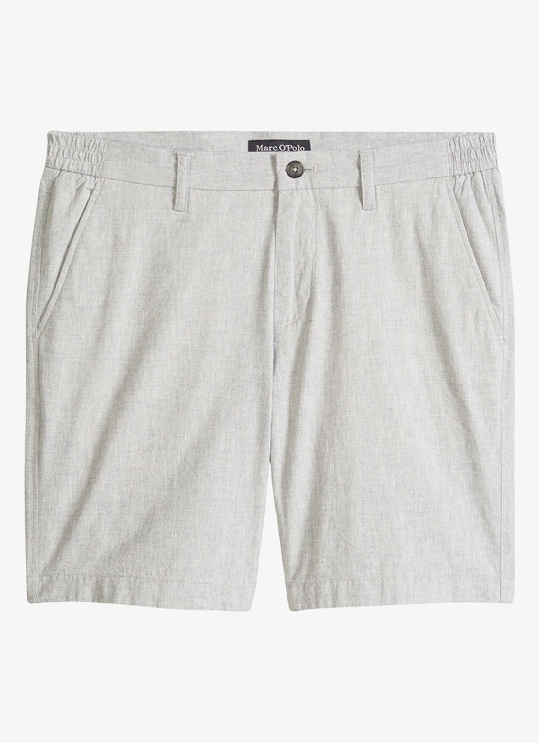 Marc O'Polo Korte broek in linnenblend - voorkant 4 grijs