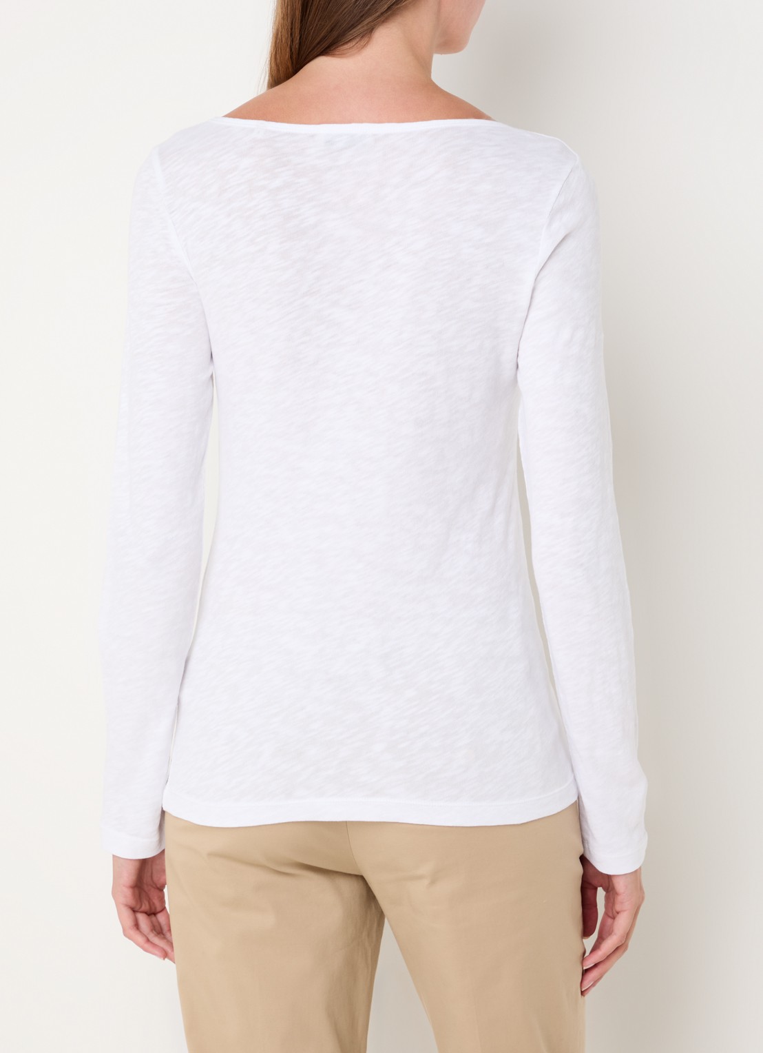 Marc O'Polo Longsleeve met boothals - achterkant wit