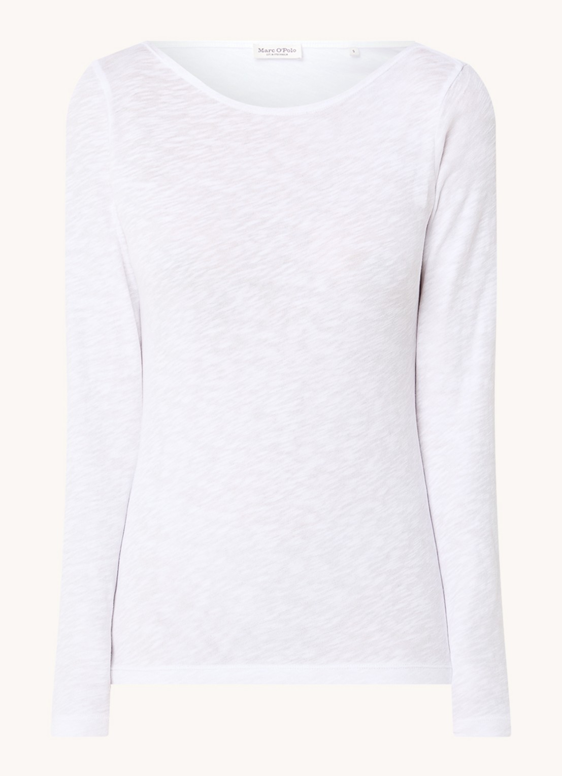 Marc O'Polo Longsleeve met boothals - voorkant 2 wit