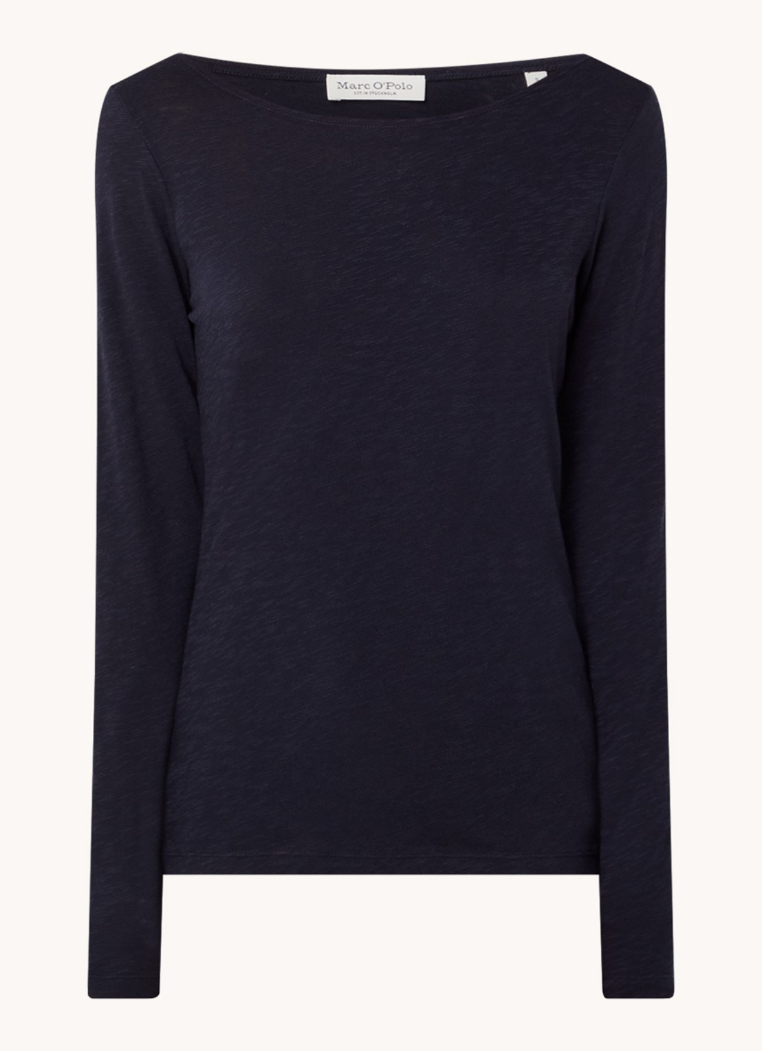 Marc O'Polo Longsleeve met boothals - voorkant 2 donkerblauw