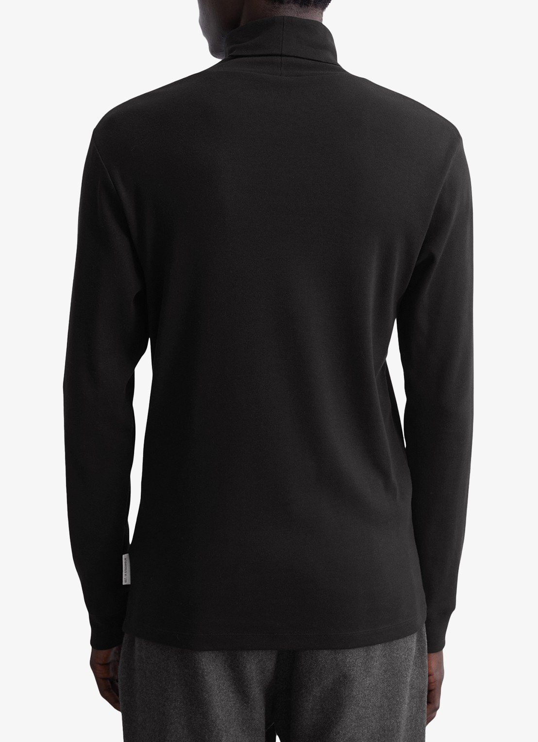 Marc O'Polo Longsleeve met col - achterkant 3 black-990 / zwart