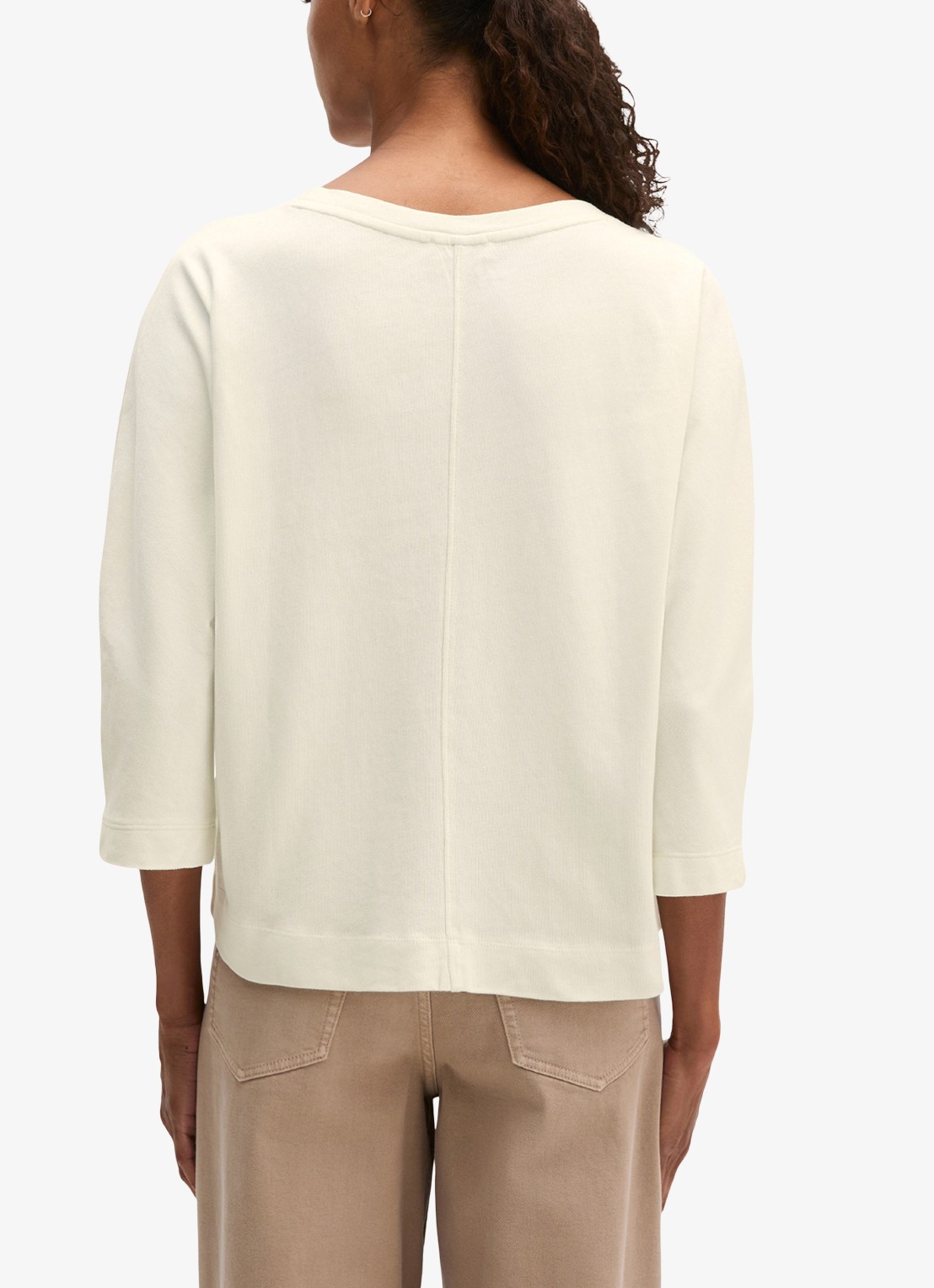 Marc O'Polo Longsleeve met ronde hals - achterkant grey white/1172