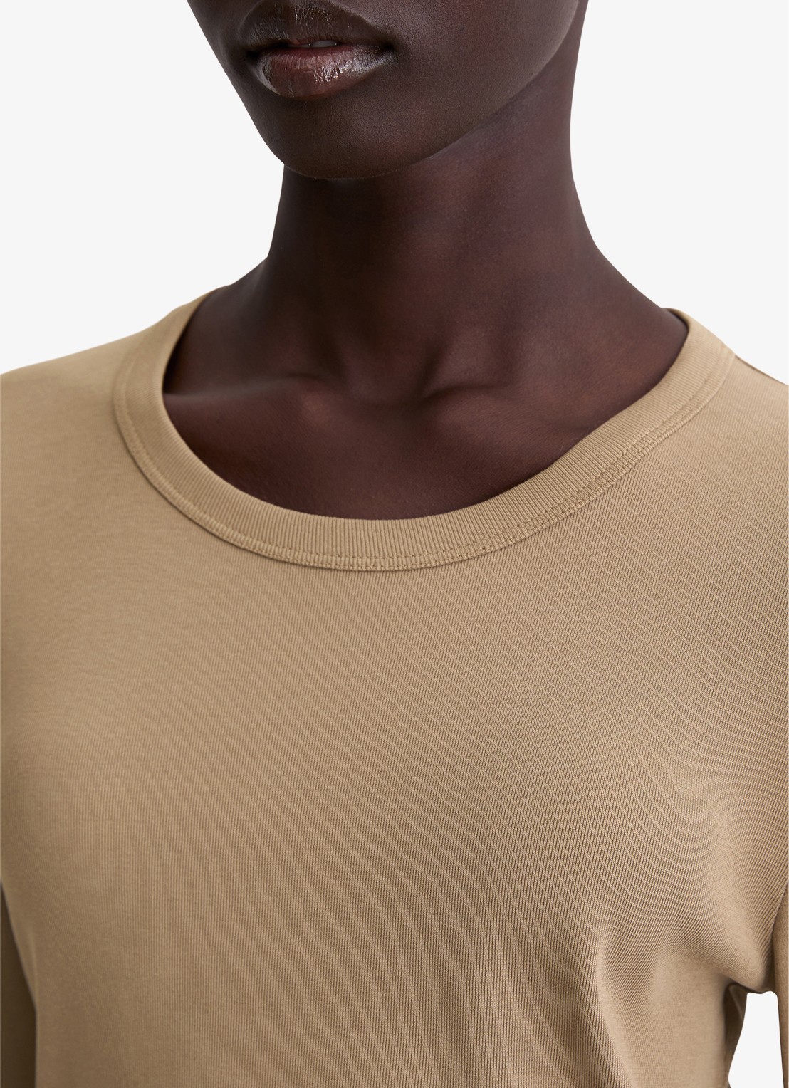 Marc O'Polo Longsleeve van katoen - detail 2 bruin