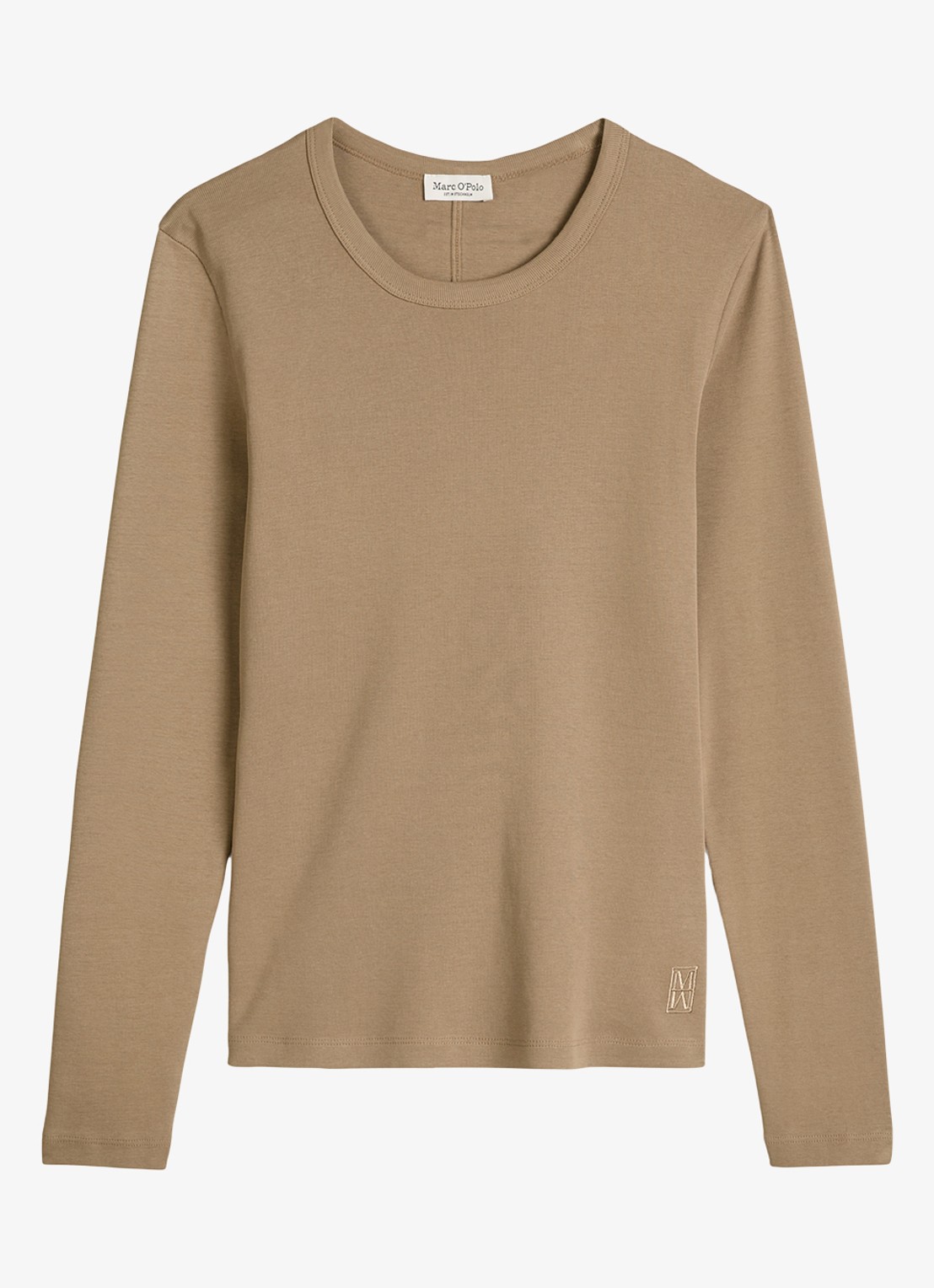 Marc O'Polo Longsleeve van katoen - voorkant 3 bruin