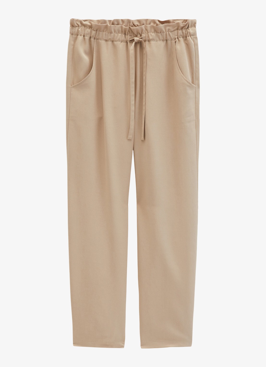 Marc O'Polo Loose fit broek met steekzakken - voorkant 3 sandpaper-2326 / beige