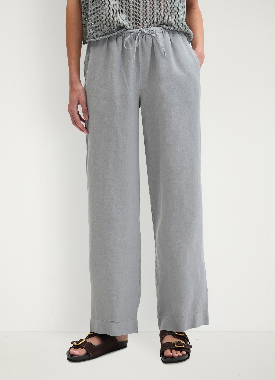 Marc O'Polo Loose fit broek met steekzakken - detail 4 quiet sea-0639 / blauw